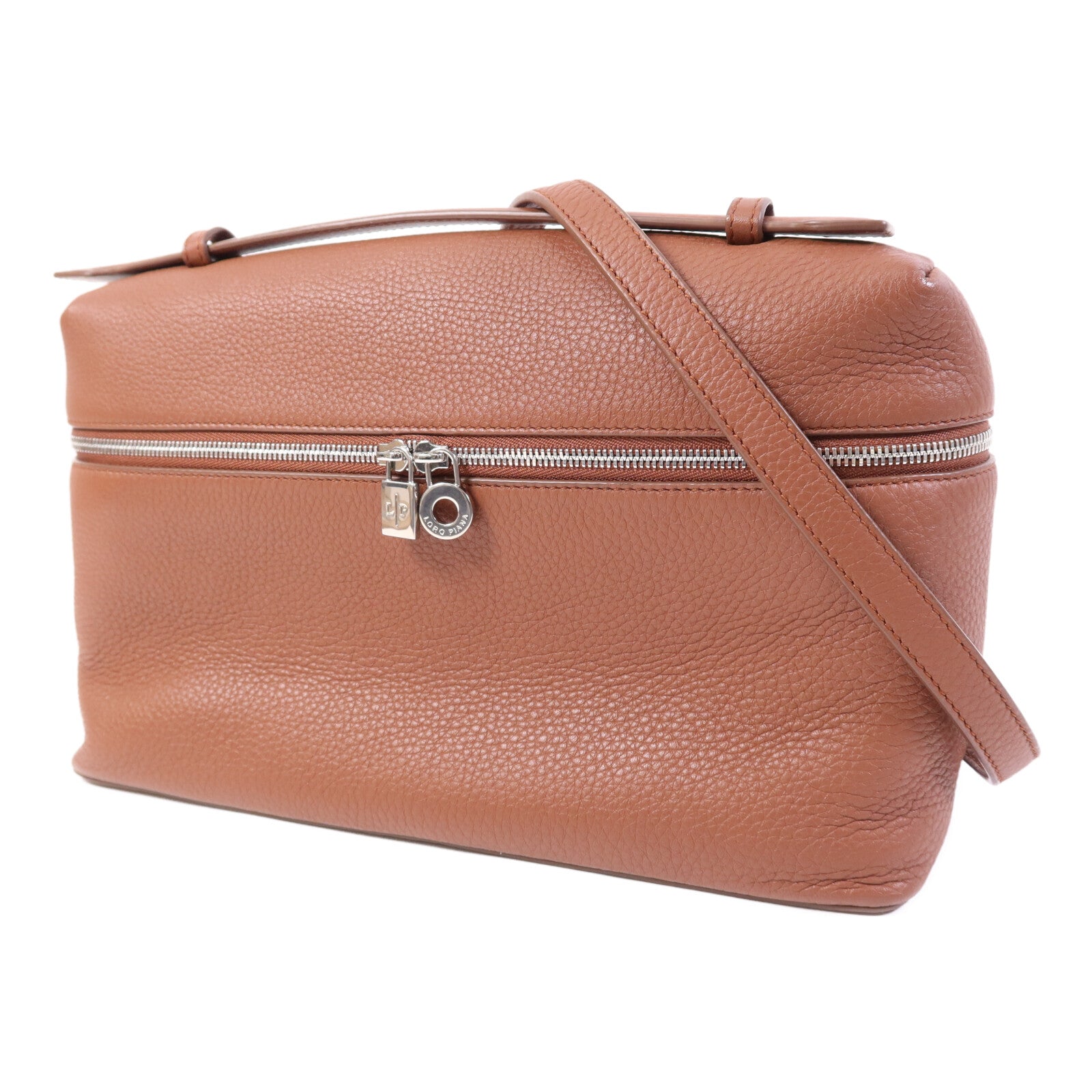 Loro Piana 牛皮皮革Extra Pocket L27銀扣手挽肩背兩用袋