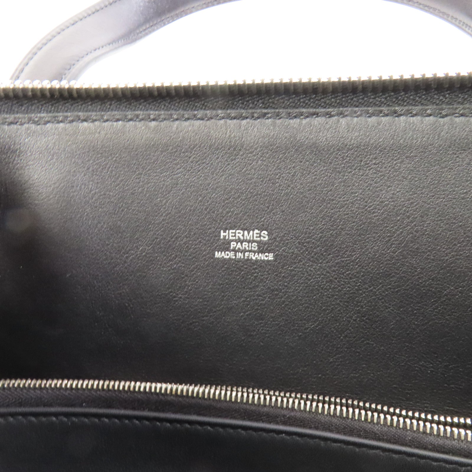 HERMES Evercolor皮革Transat Sailor銀扣手挽袋Noir