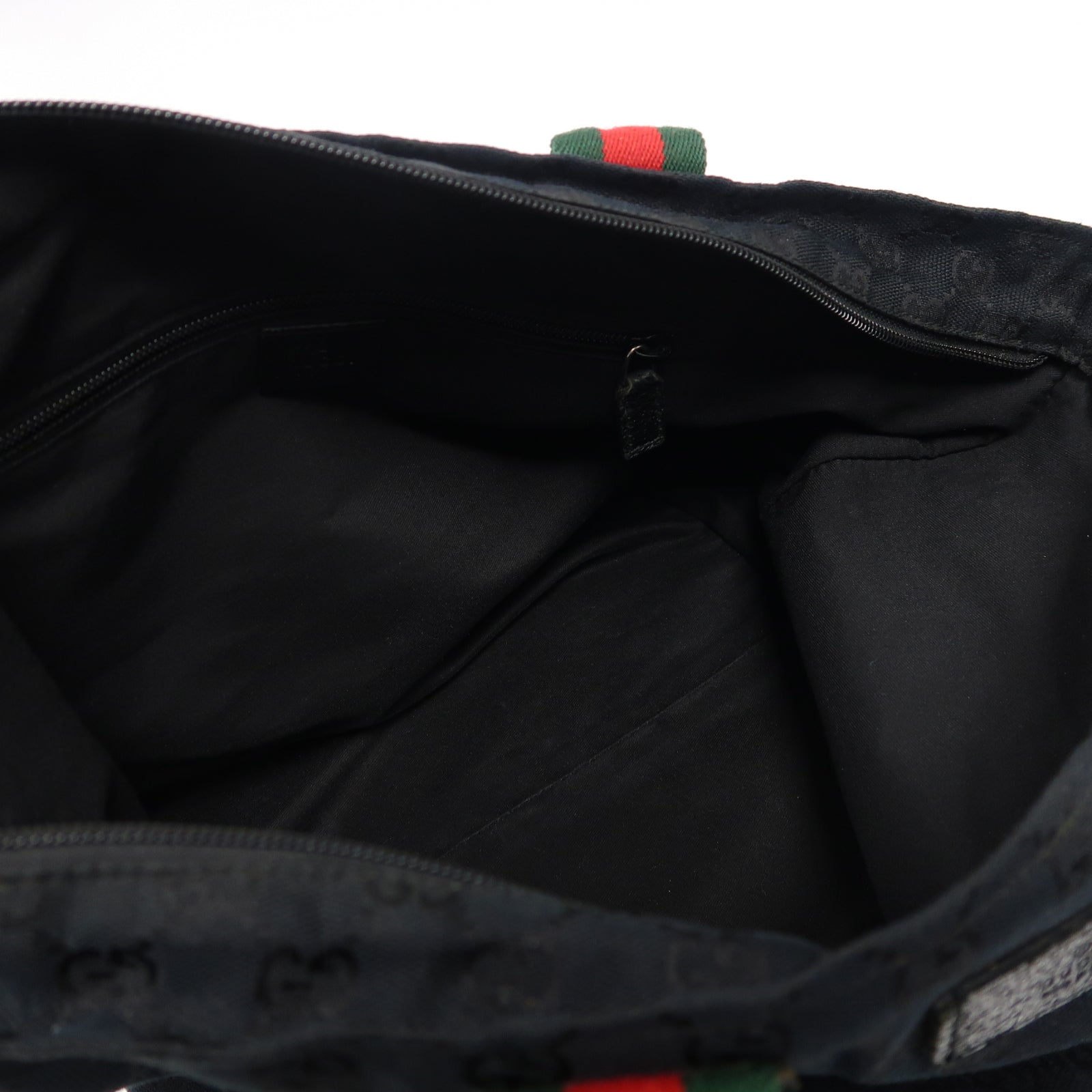 GUCCI 帆布Shoulder Bag銀扣肩背袋黑色
