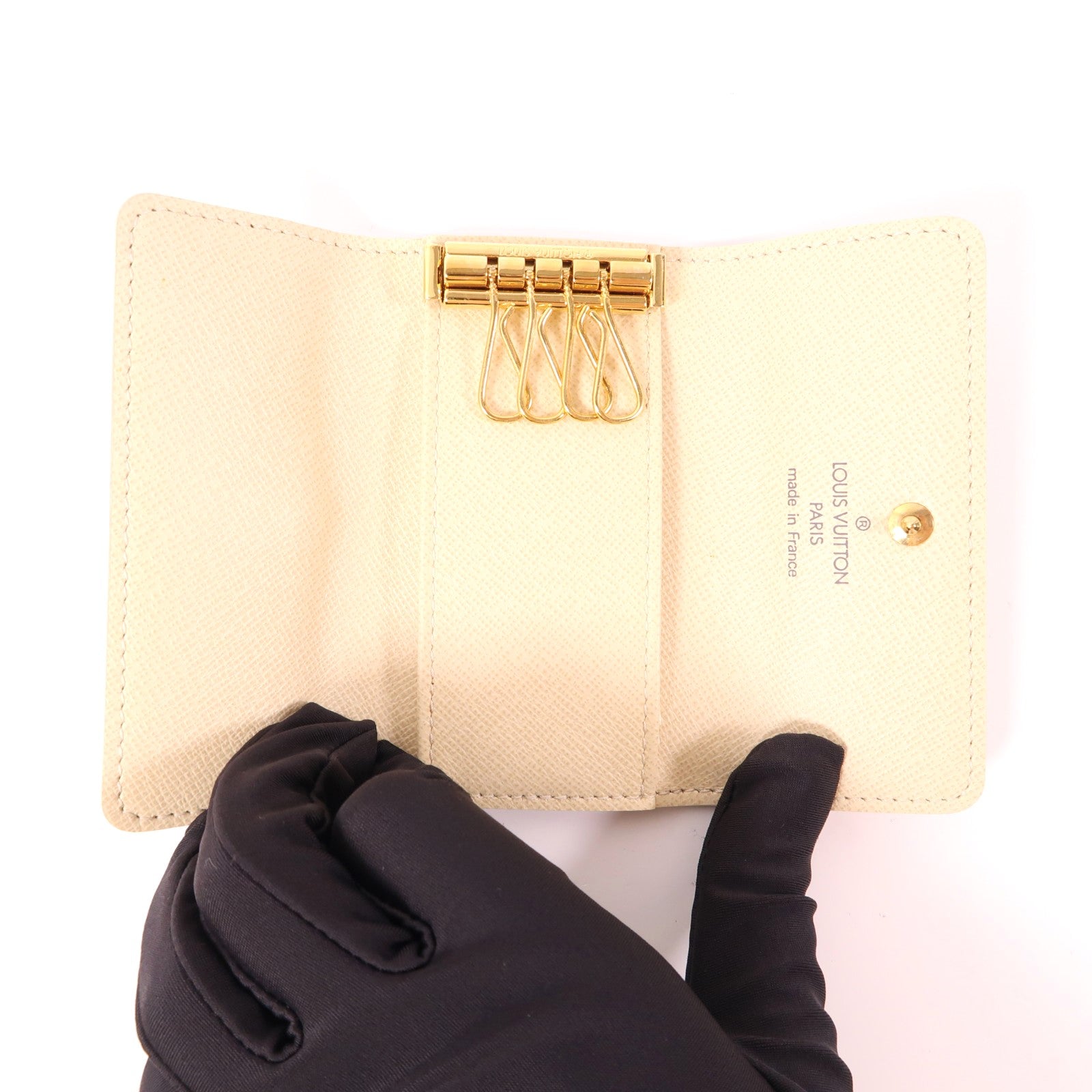 LOUIS VUITTON Damier Azur Key Holder金扣鑰匙套