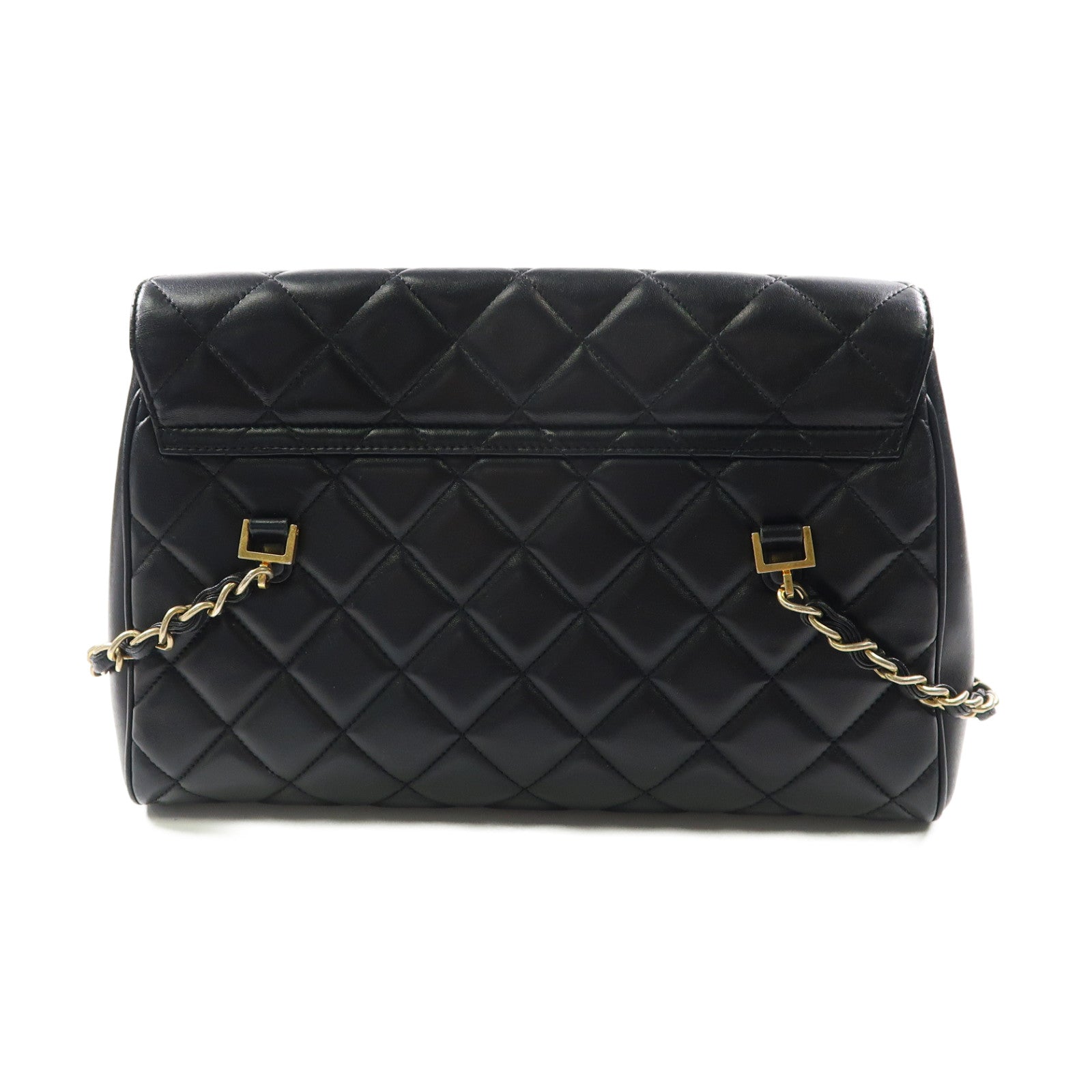 CHANEL 【激減優惠】菱格羊皮皮革Shoulder Bag金扣鏈帶肩背袋黑色