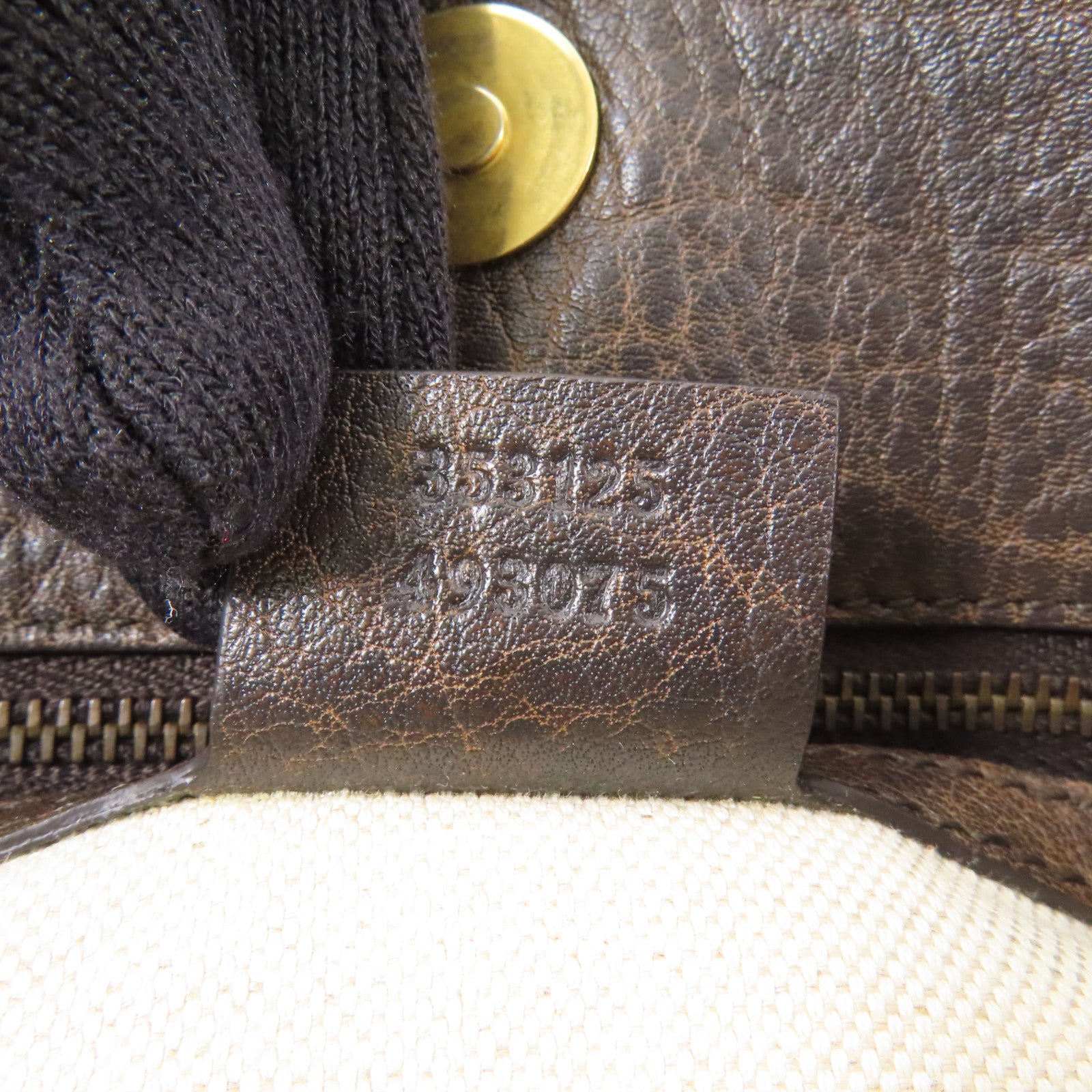 GUCCI 【激減優惠】牛皮皮革/帆布Tote Bag金扣手挽袋
