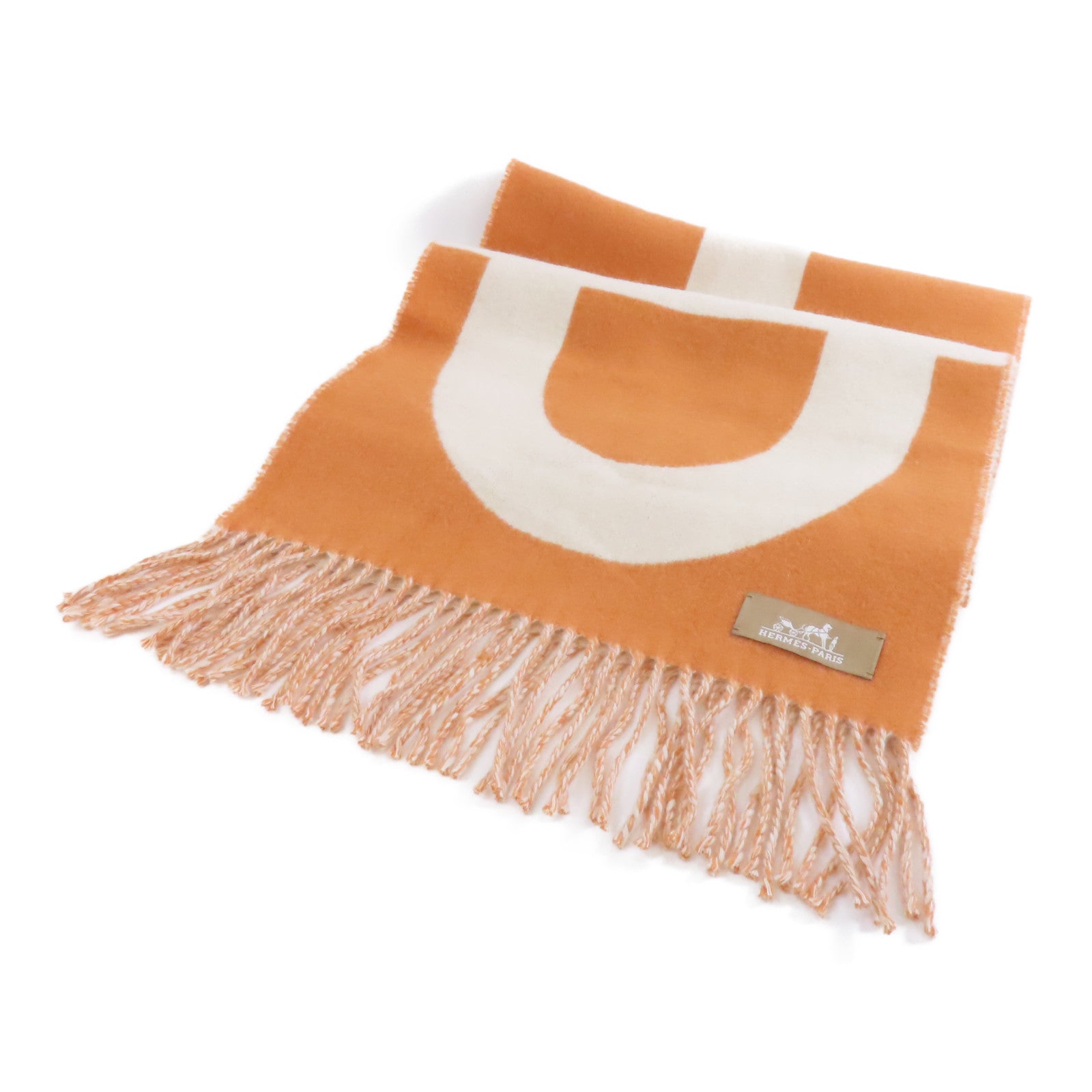HERMES Cashmere Scarf圍巾米色/橙色