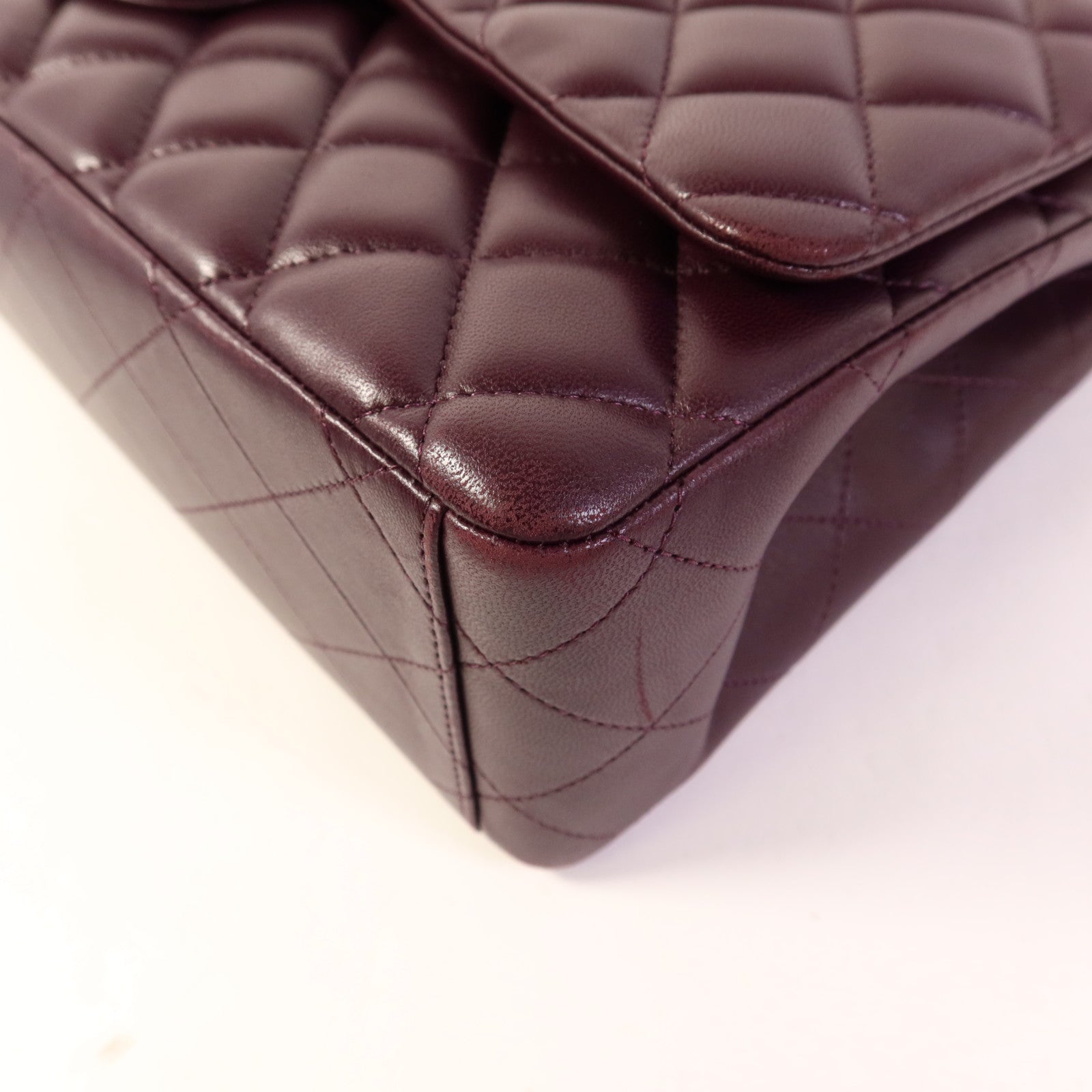 CHANEL 羊皮皮革Maxi Classic銀扣鏈帶肩背袋