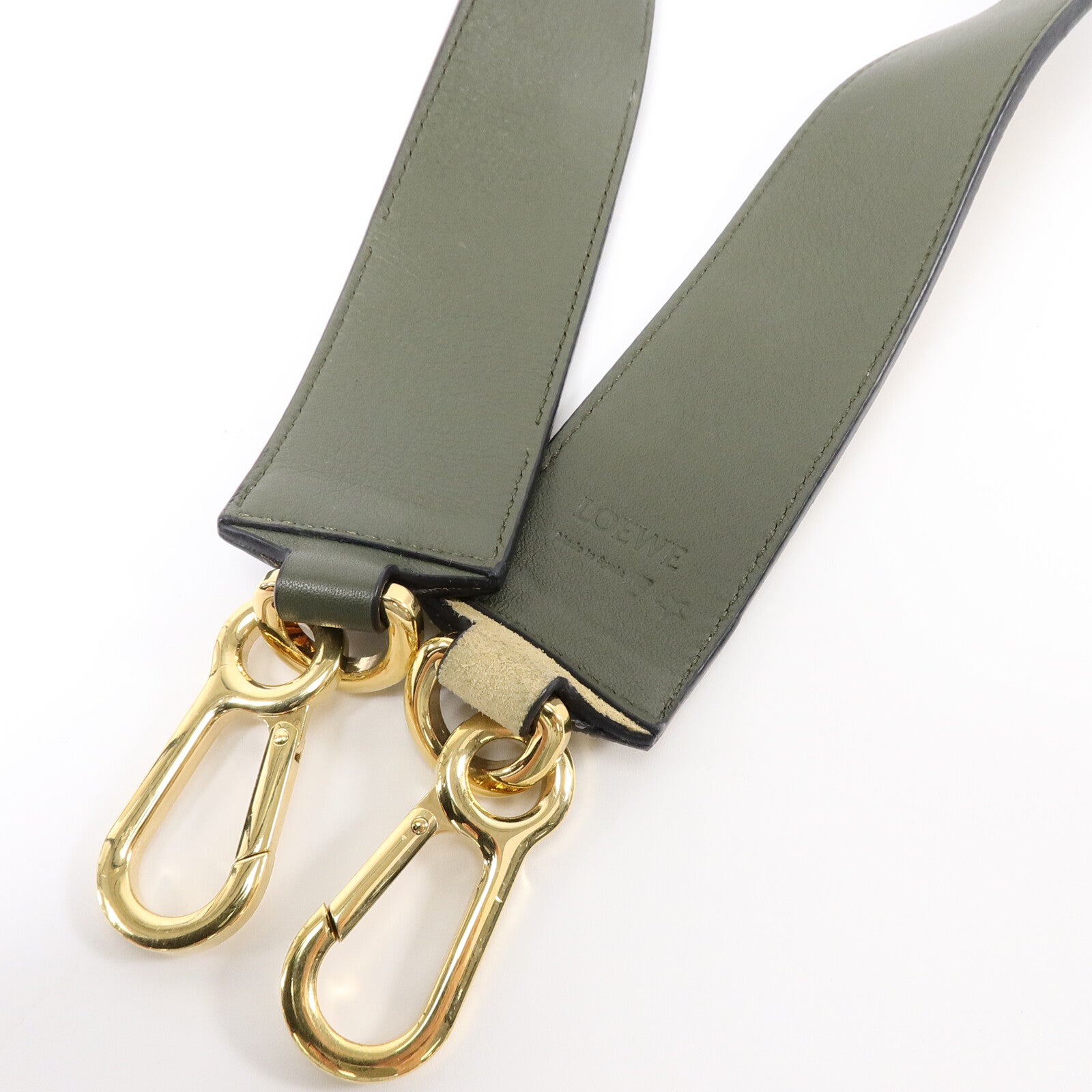 LOEWE 牛皮皮革Shoulder Strap銀扣肩帶