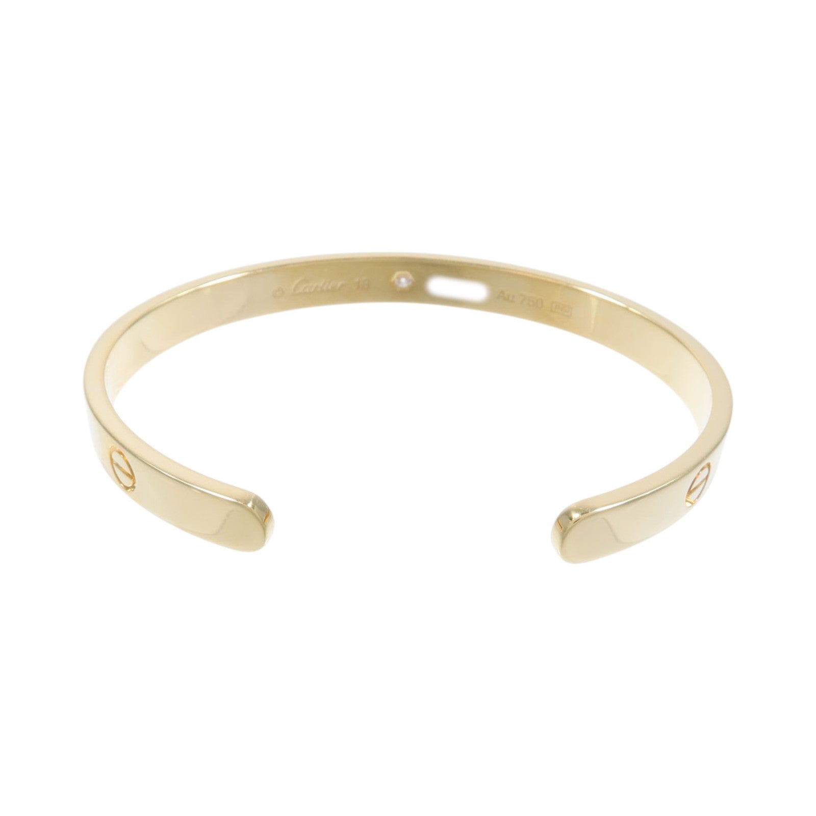 CARTIER 18K黃金Love Bracelet Open Bangle 1P鑽石手鐲