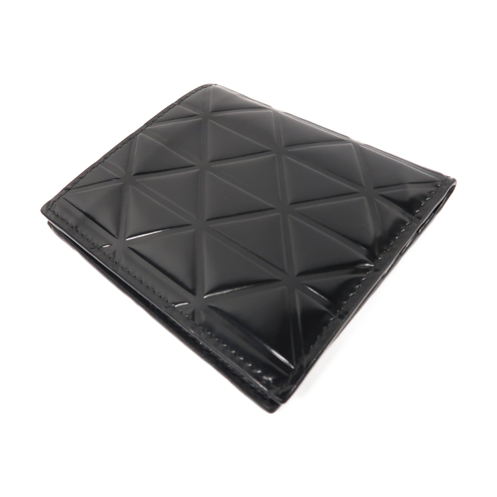 PRADA 【激減優惠】皮革Brushed Wallet折疊錢包黑色