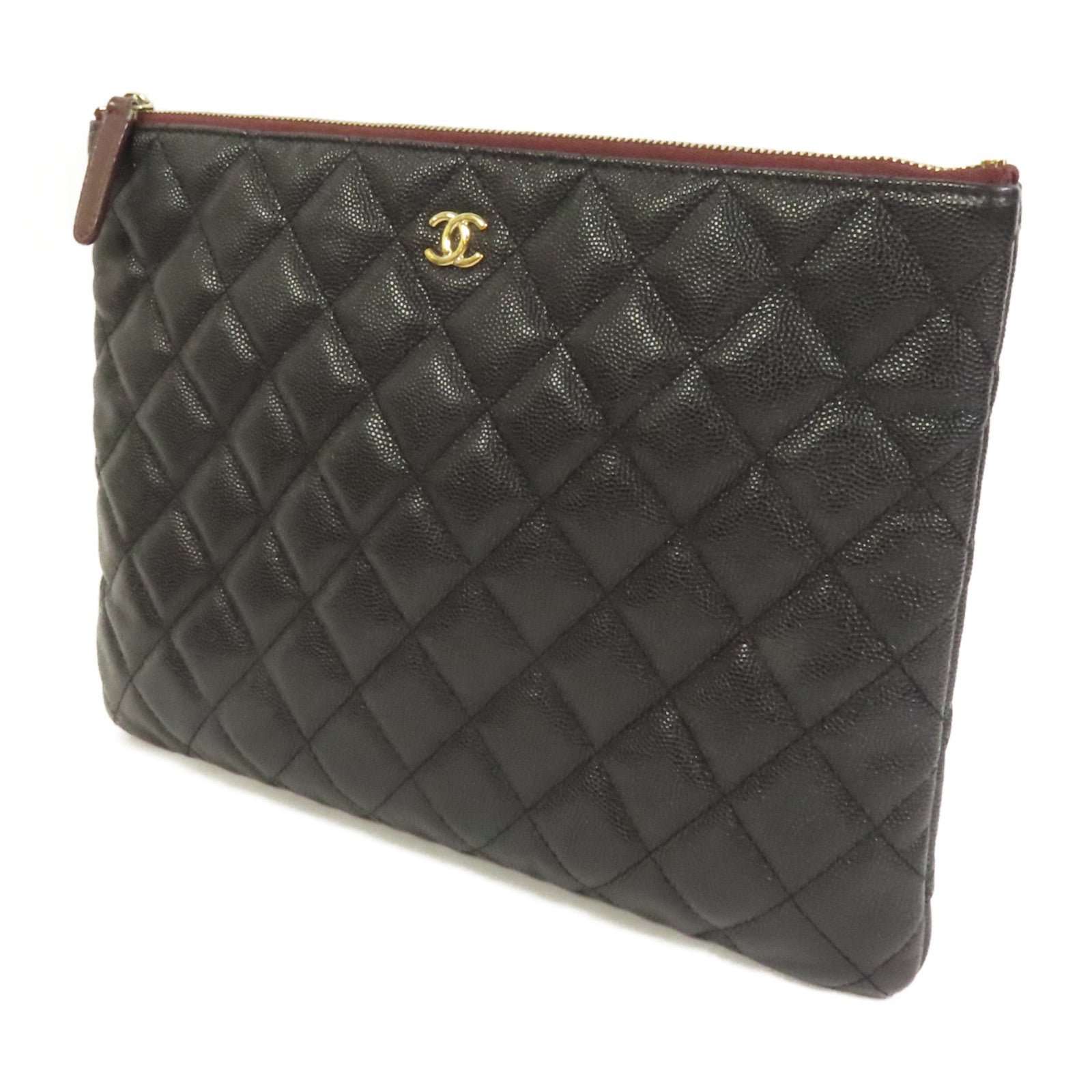 CHANEL 牛皮皮革Classic Zipped Pouch金扣手拿包