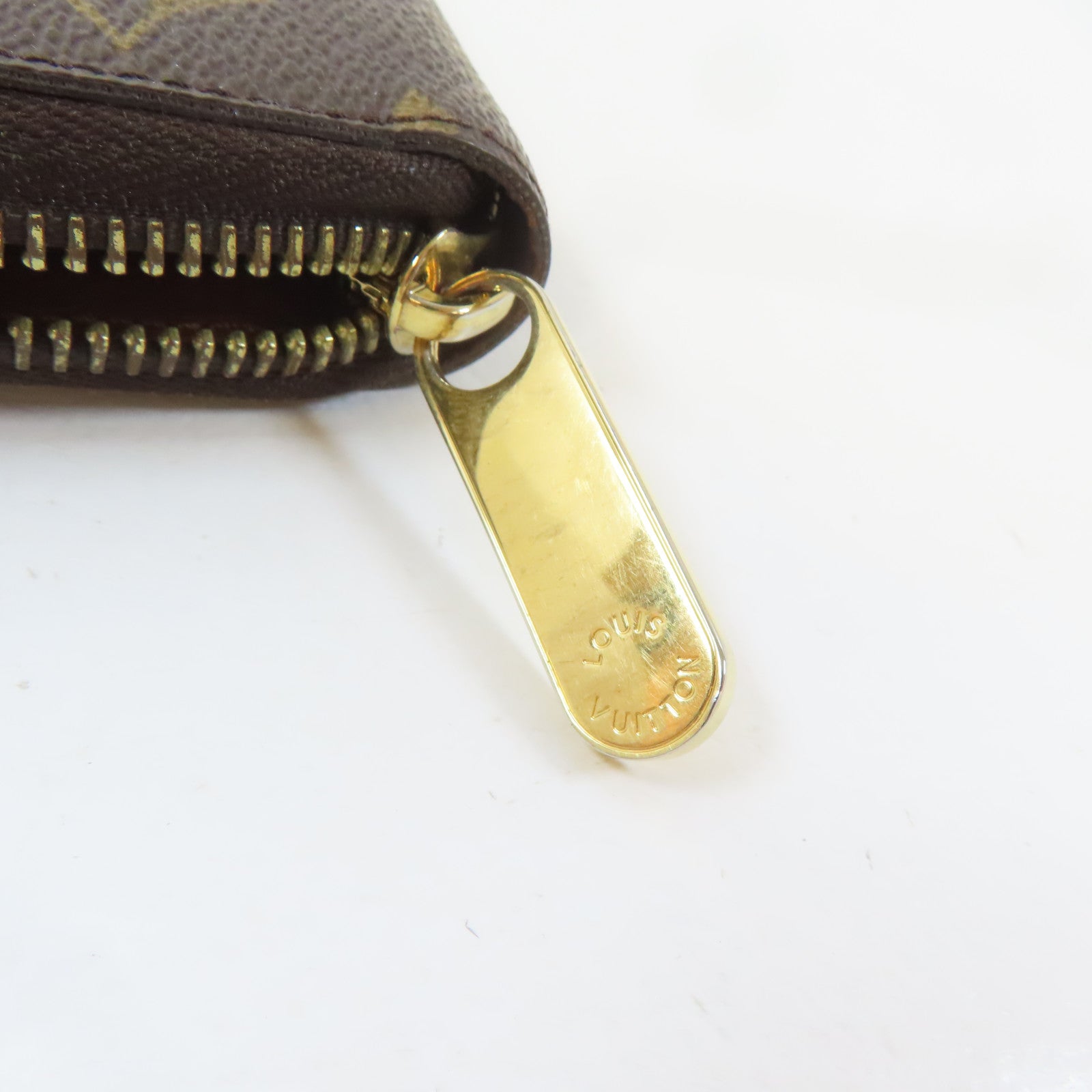 LOUIS VUITTON Monogram Zipper Long Wallet金扣長錢包啡色