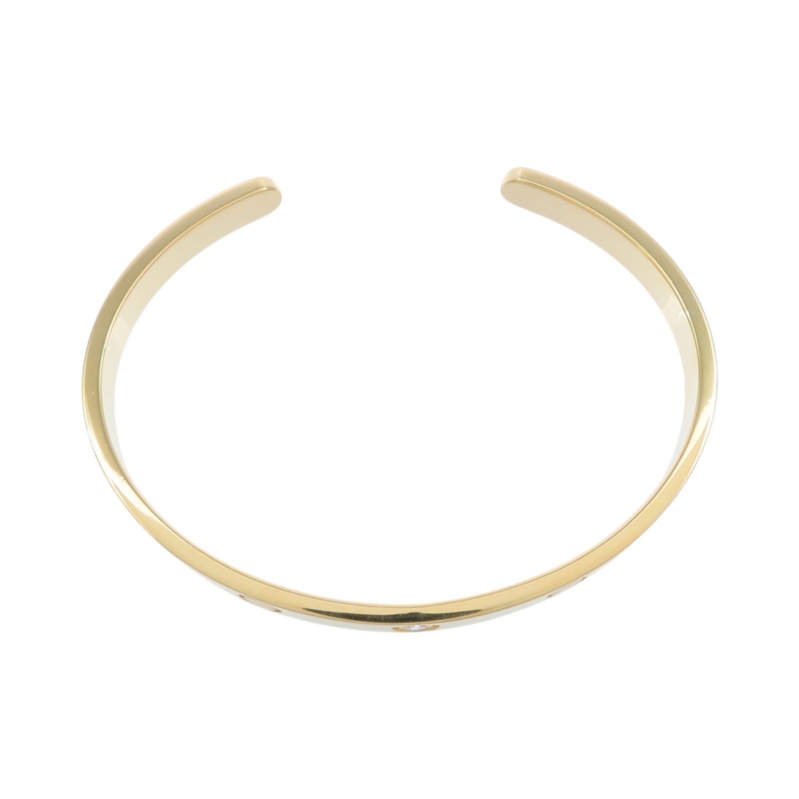 CARTIER 18K黃金Love Bracelet Open Bangle 1P鑽石手鐲