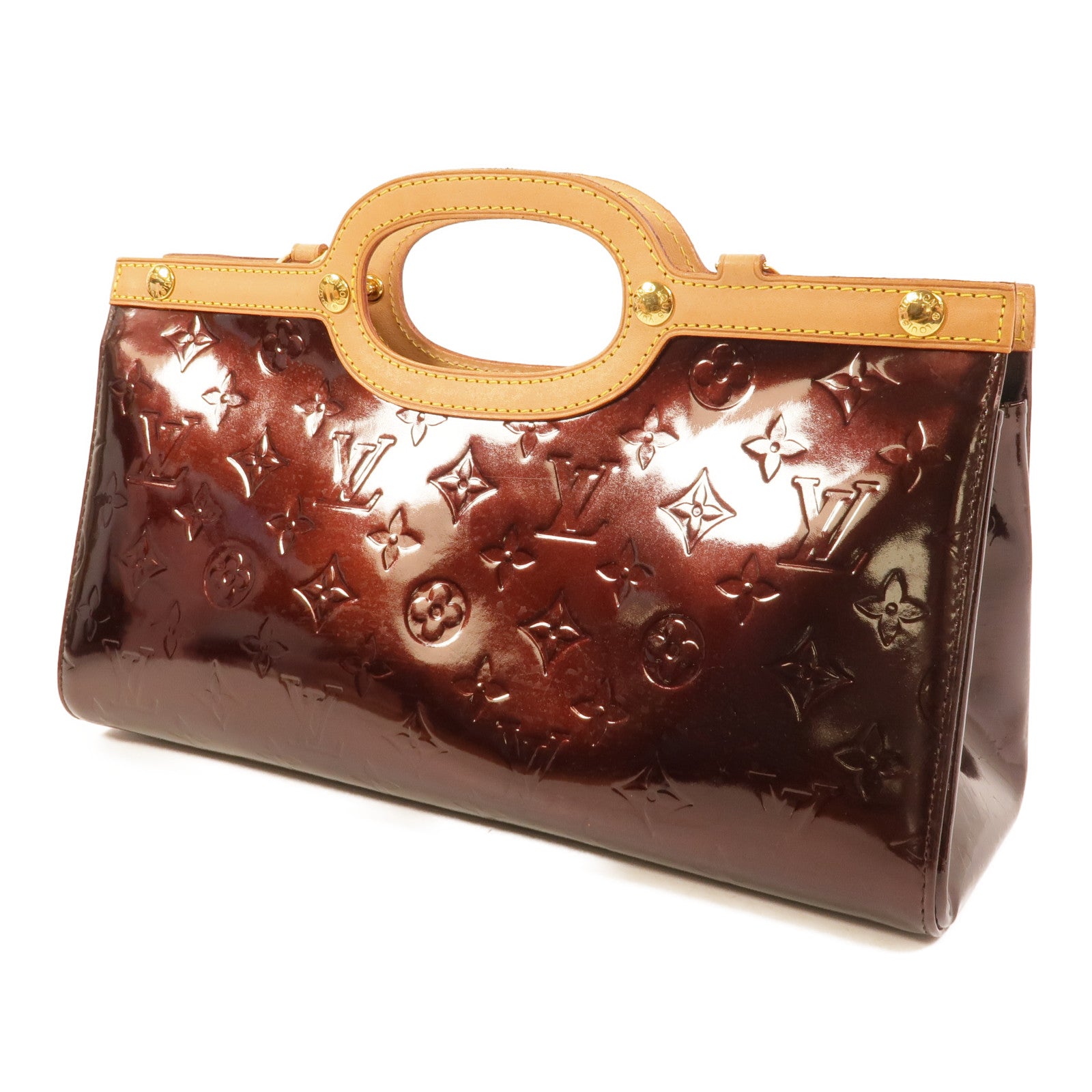 LOUIS VUITTON Vernis Roxbury Drive金扣手挽肩背兩用袋酒紅色