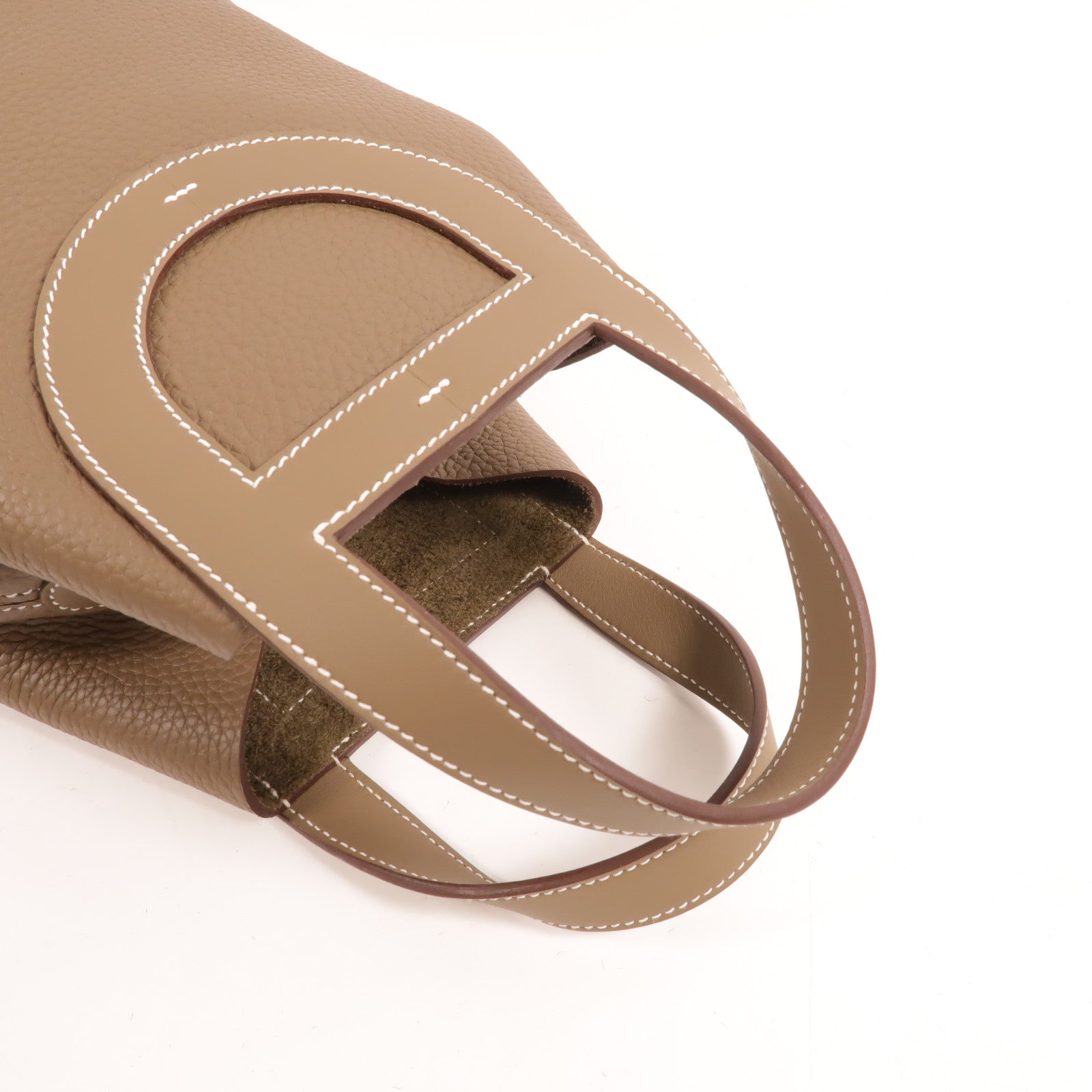 HERMES Clemence皮革In The Loop 18手挽袋Etoupe