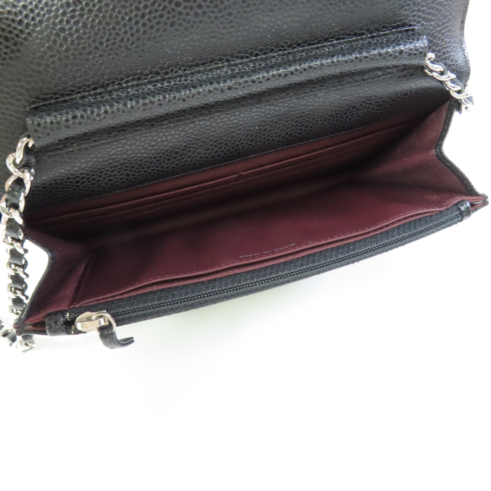 CHANEL CC WOC Wallet On Chain Shoulder Bag Calfskin Leather Black