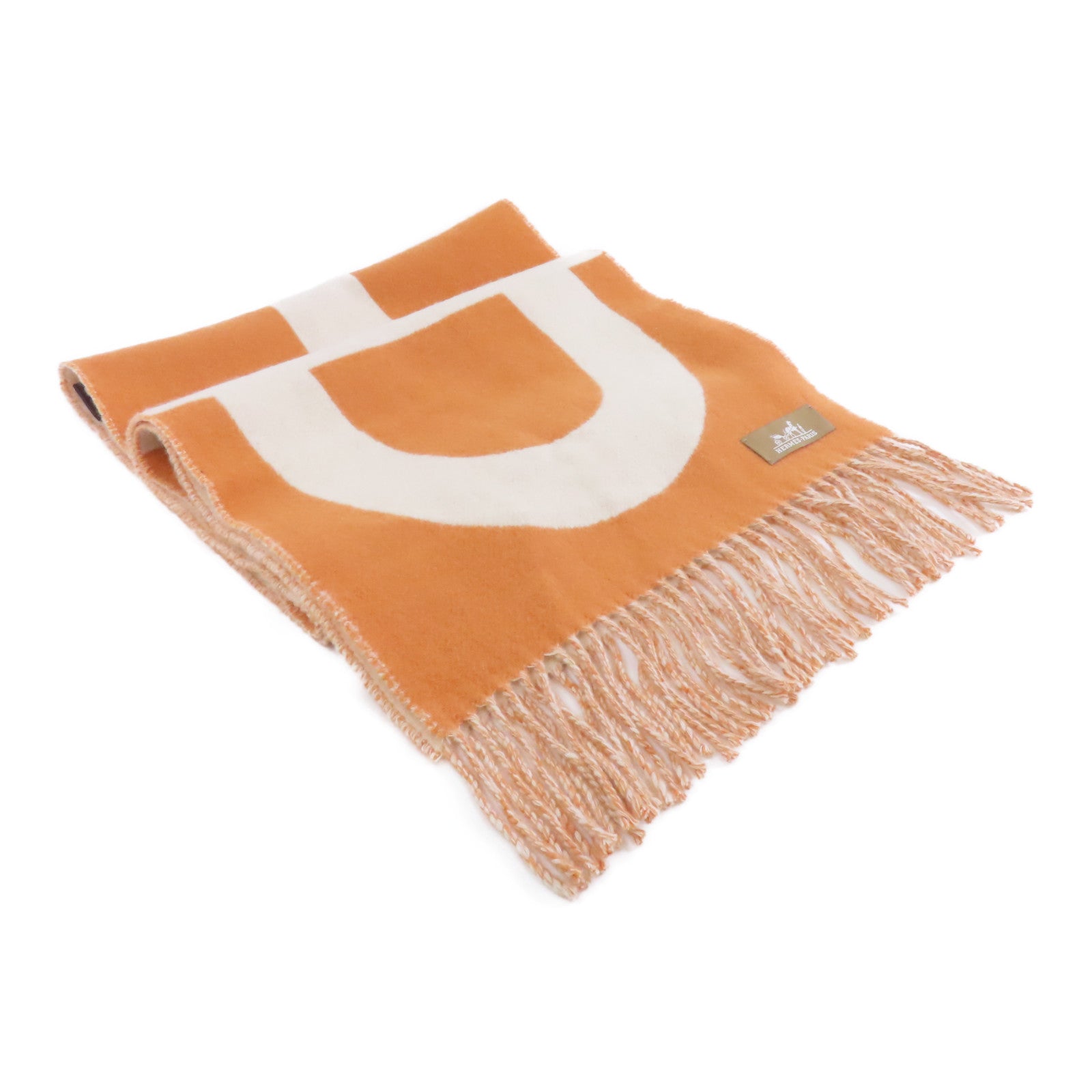 HERMES Cashmere Scarf圍巾米色/橙色
