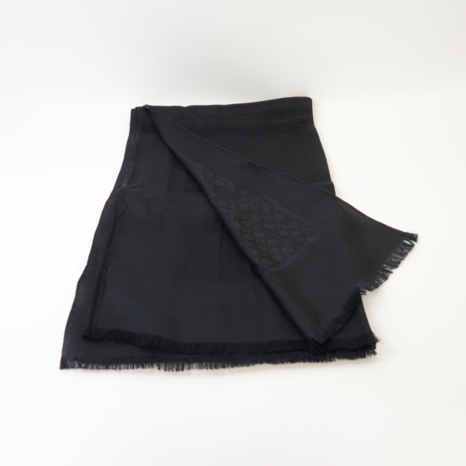 Salvatore Ferragamo 【激減優惠】羊絨/絲質Scarf圍巾黒色