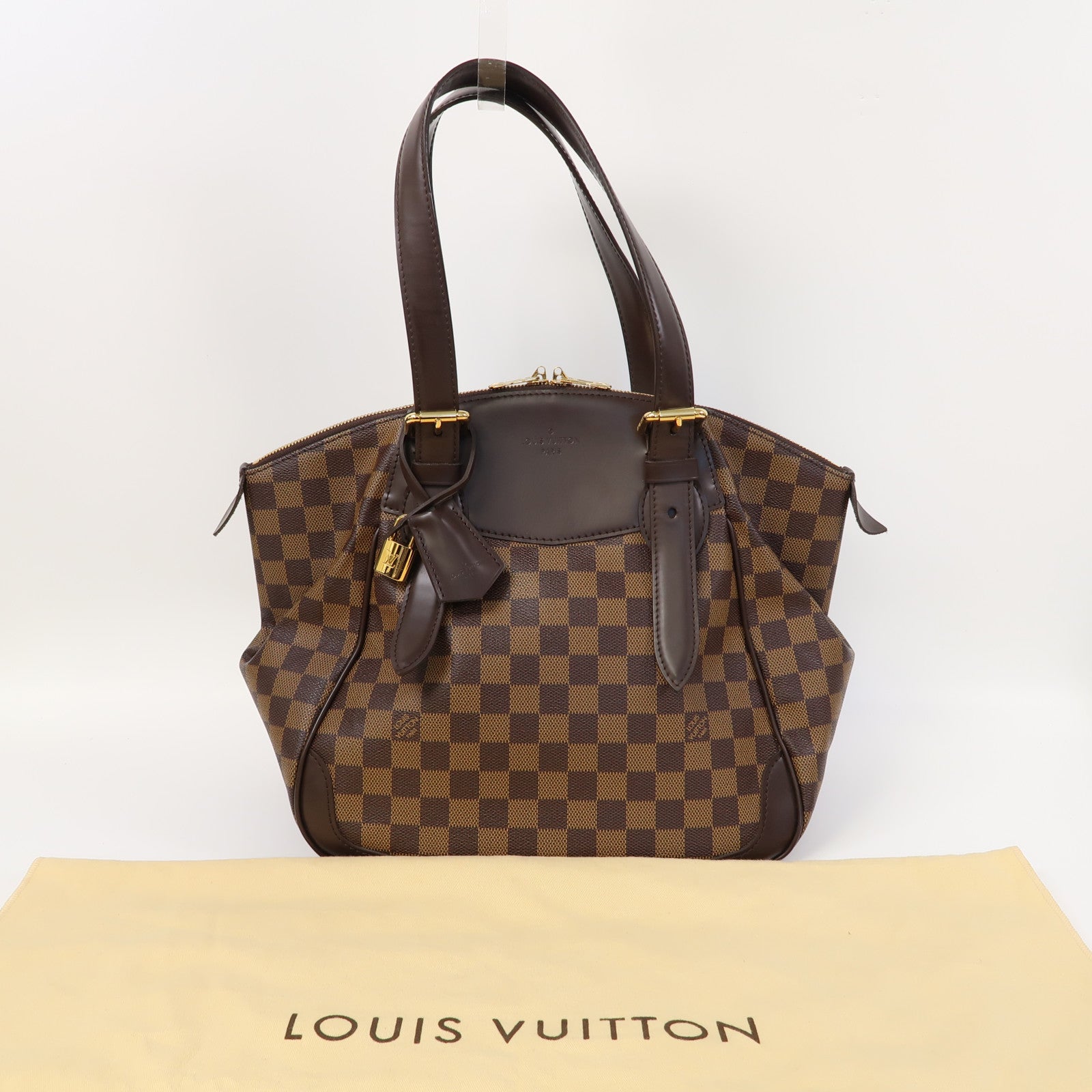 LOUIS VUITTON 【激減優惠】Damier Verona MM金扣肩背袋啡色
