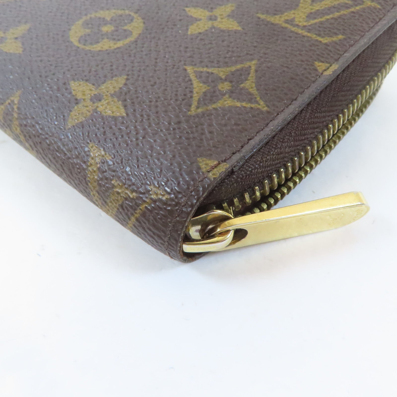 LOUIS VUITTON Monogram Zipper Long Wallet金扣長錢包啡色