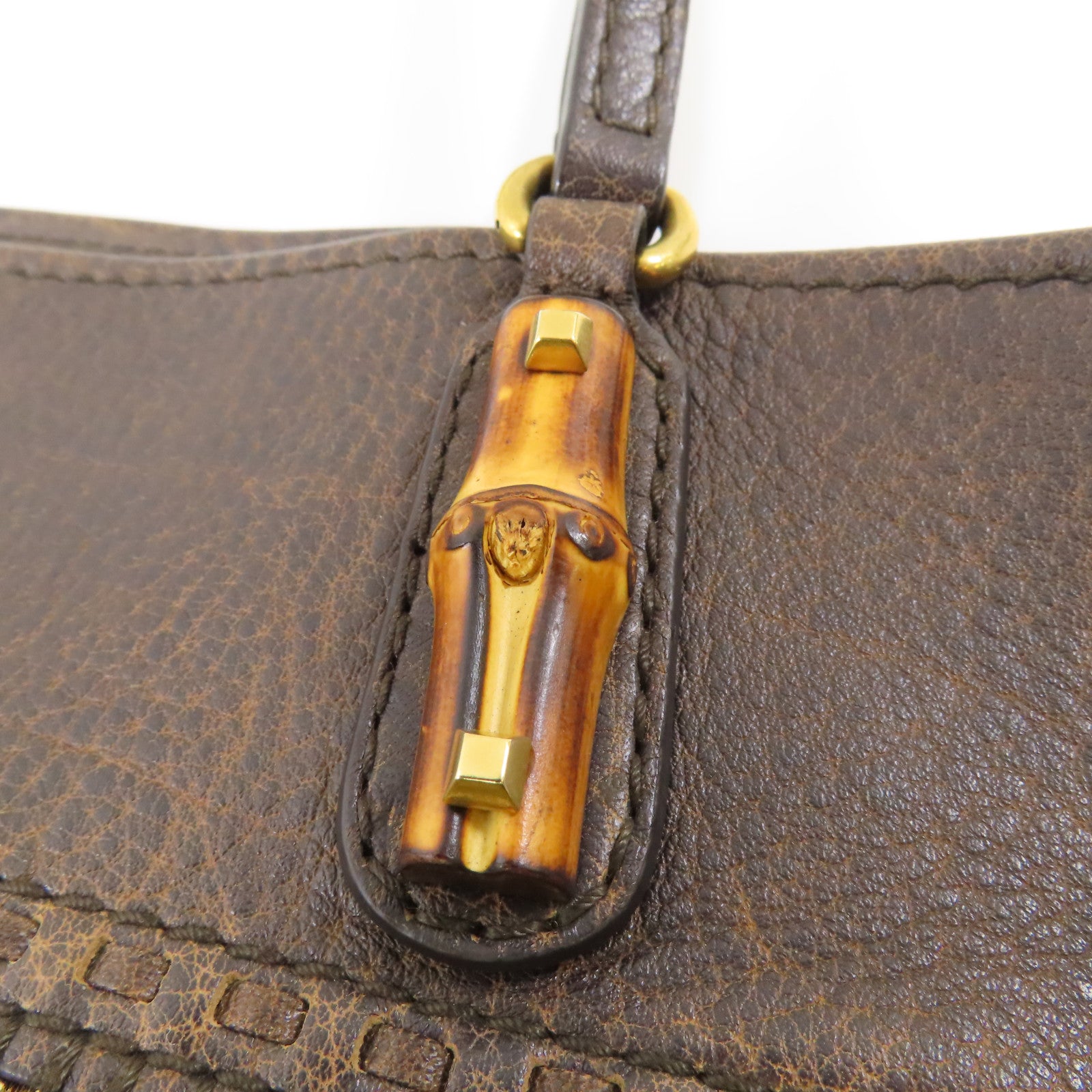 GUCCI 【激減優惠】牛皮皮革/帆布Tote Bag金扣手挽袋