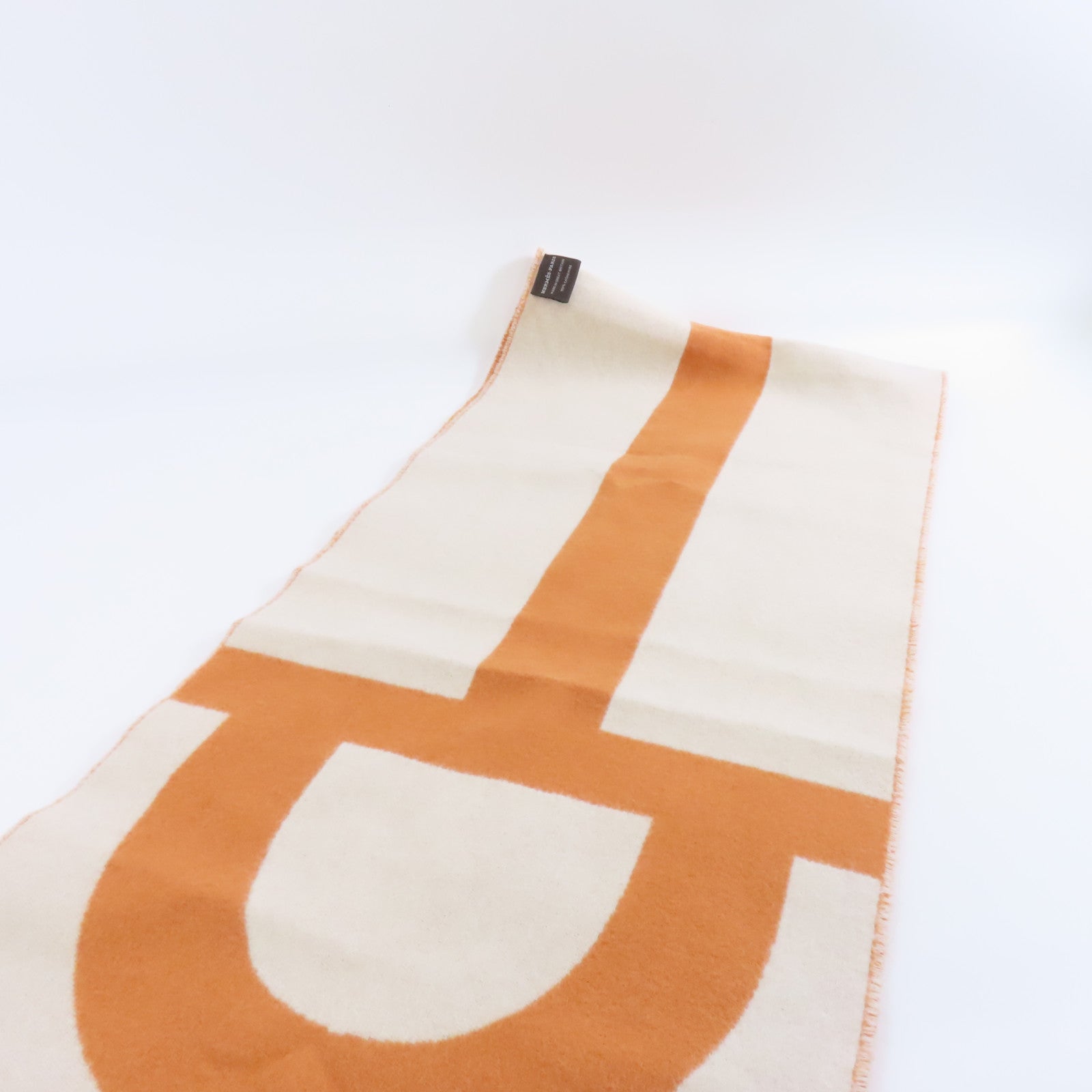 HERMES Cashmere Scarf圍巾米色/橙色