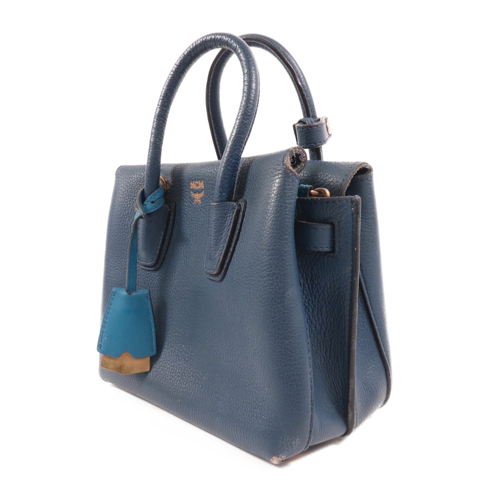 MCM 牛皮皮革2 Way Shoulder金扣手挽肩背兩用袋