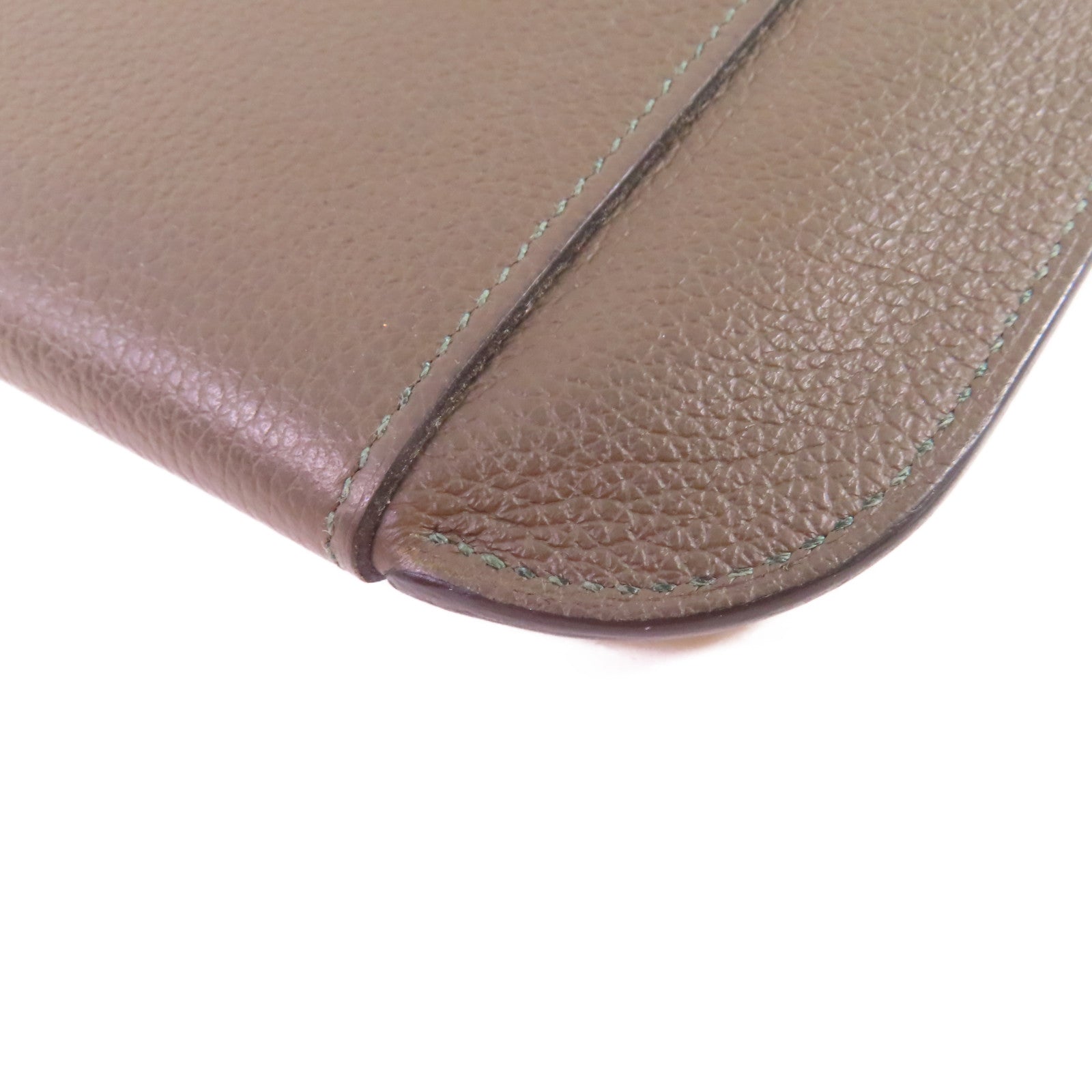 HERMES 【激減優惠】Evercolor皮革Phone Case銀扣手機包碳灰色