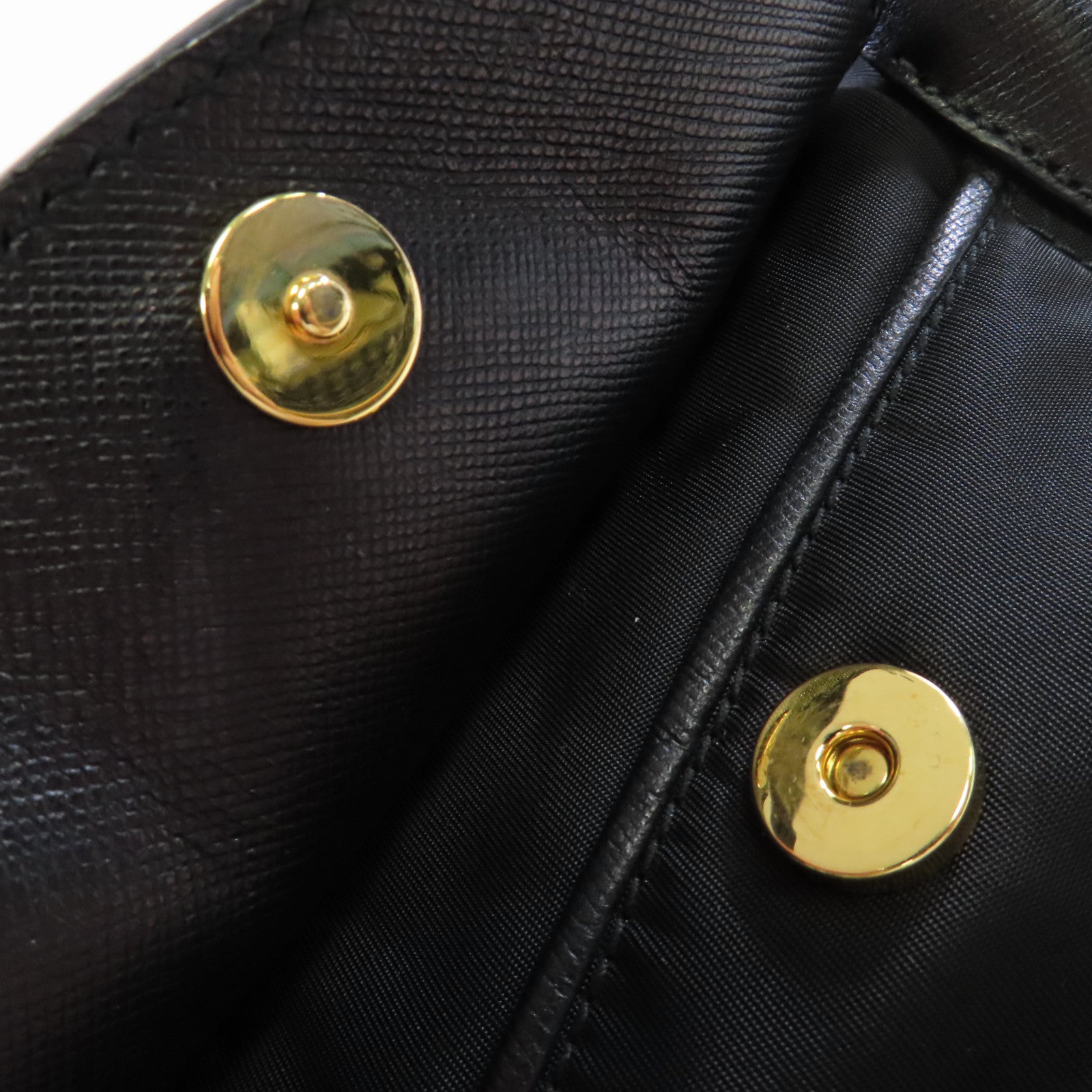 PRADA 尼龍/Saffiano皮革2Way Shoulder Bag金扣手挽肩背兩用袋黑色