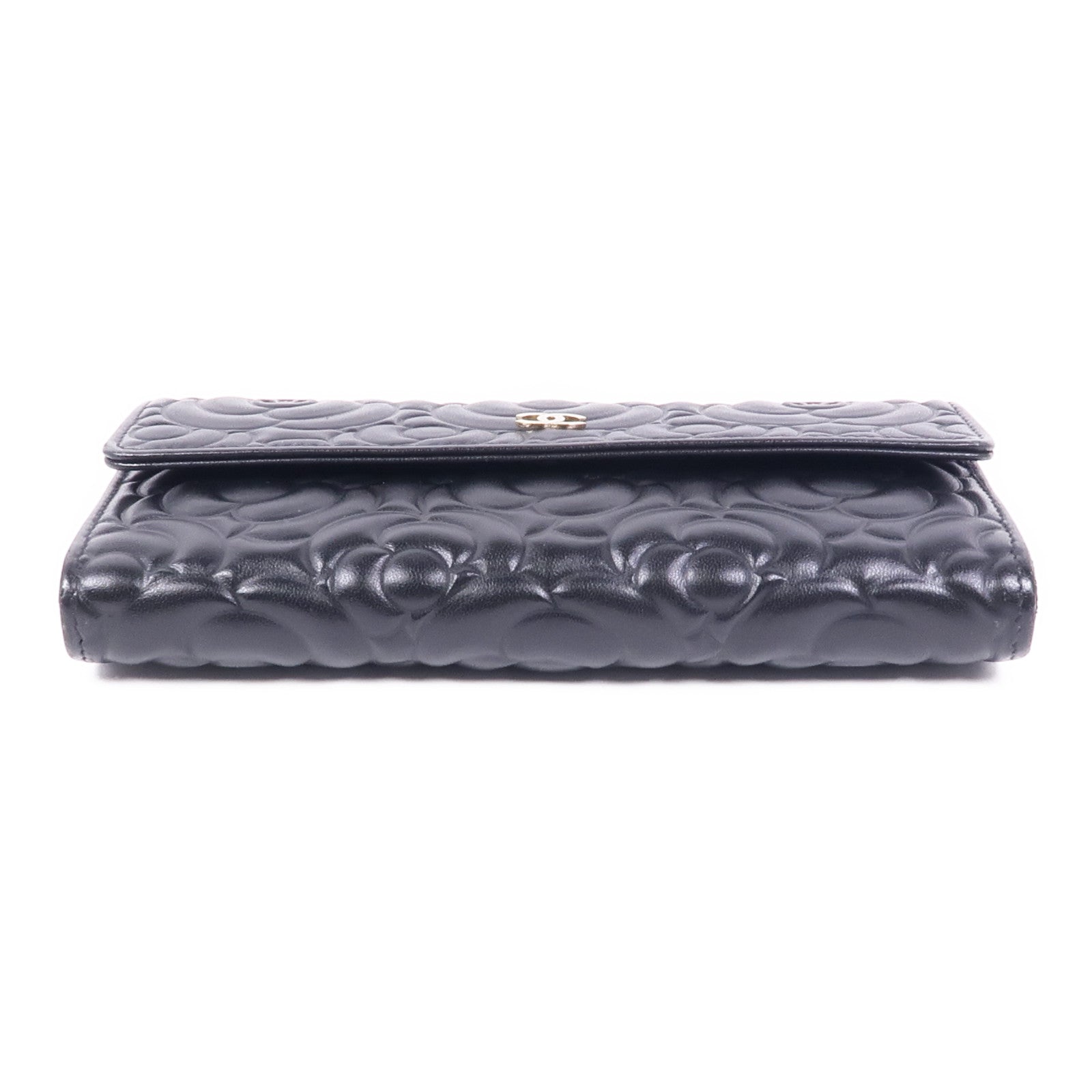 CHANEL 牛皮皮革Long Wallet金扣長錢包