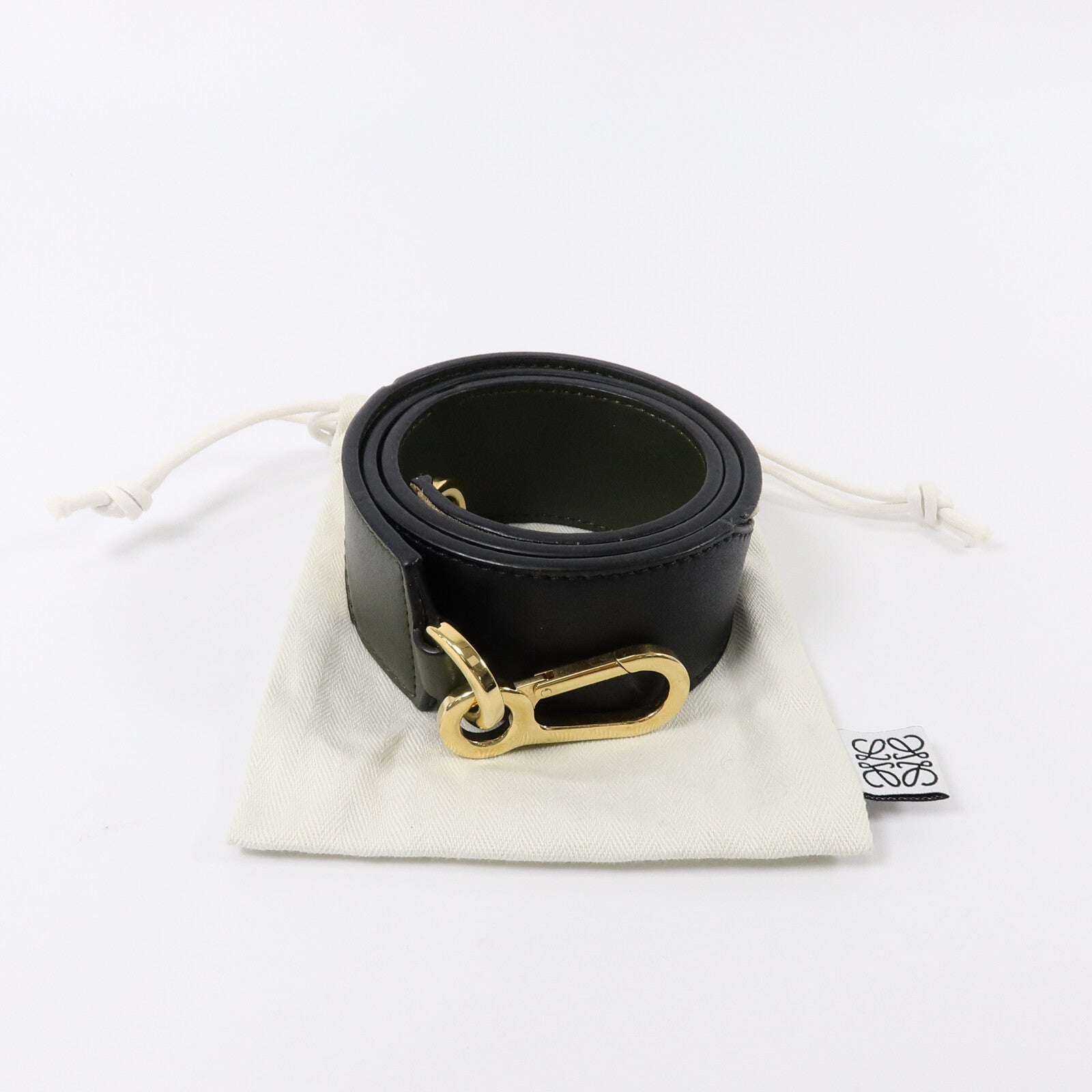 LOEWE 牛皮皮革Shoulder Strap銀扣肩帶