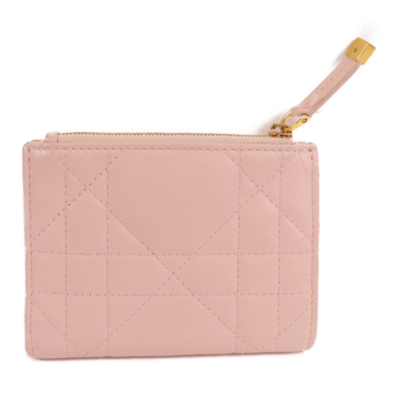 Dior 羊皮皮革Caro Dahlia Wallet金扣短錢包