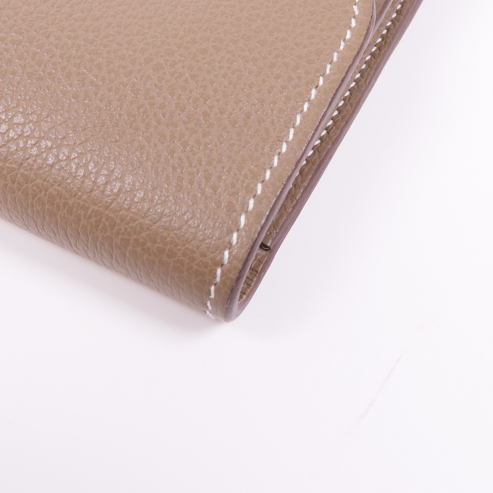 HERMES Evercolor皮革Constance Slim金扣錢包Etoupe