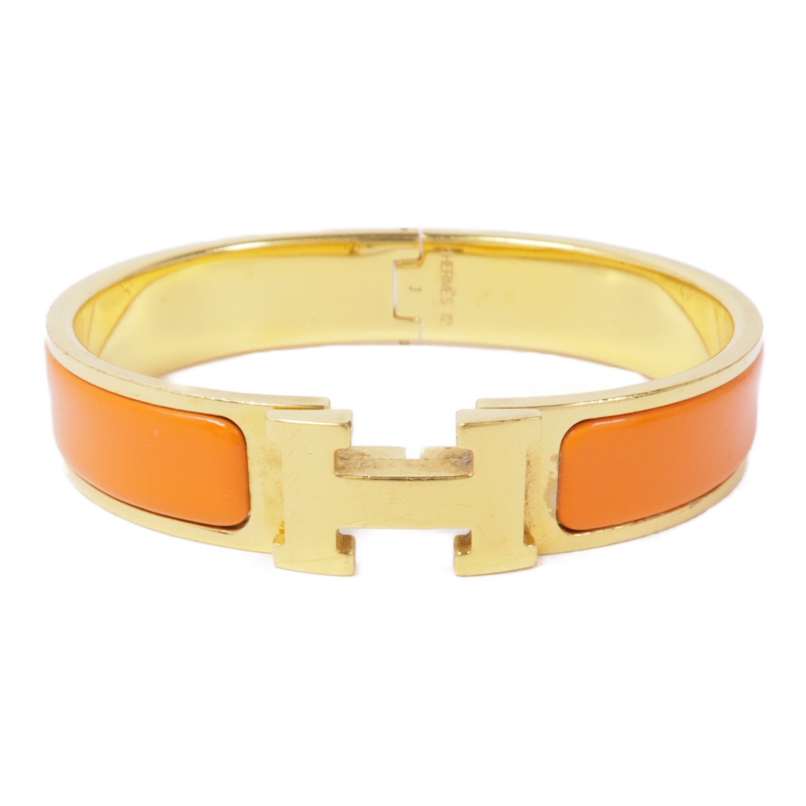 HERMES 金屬Clic H手鐲Orange