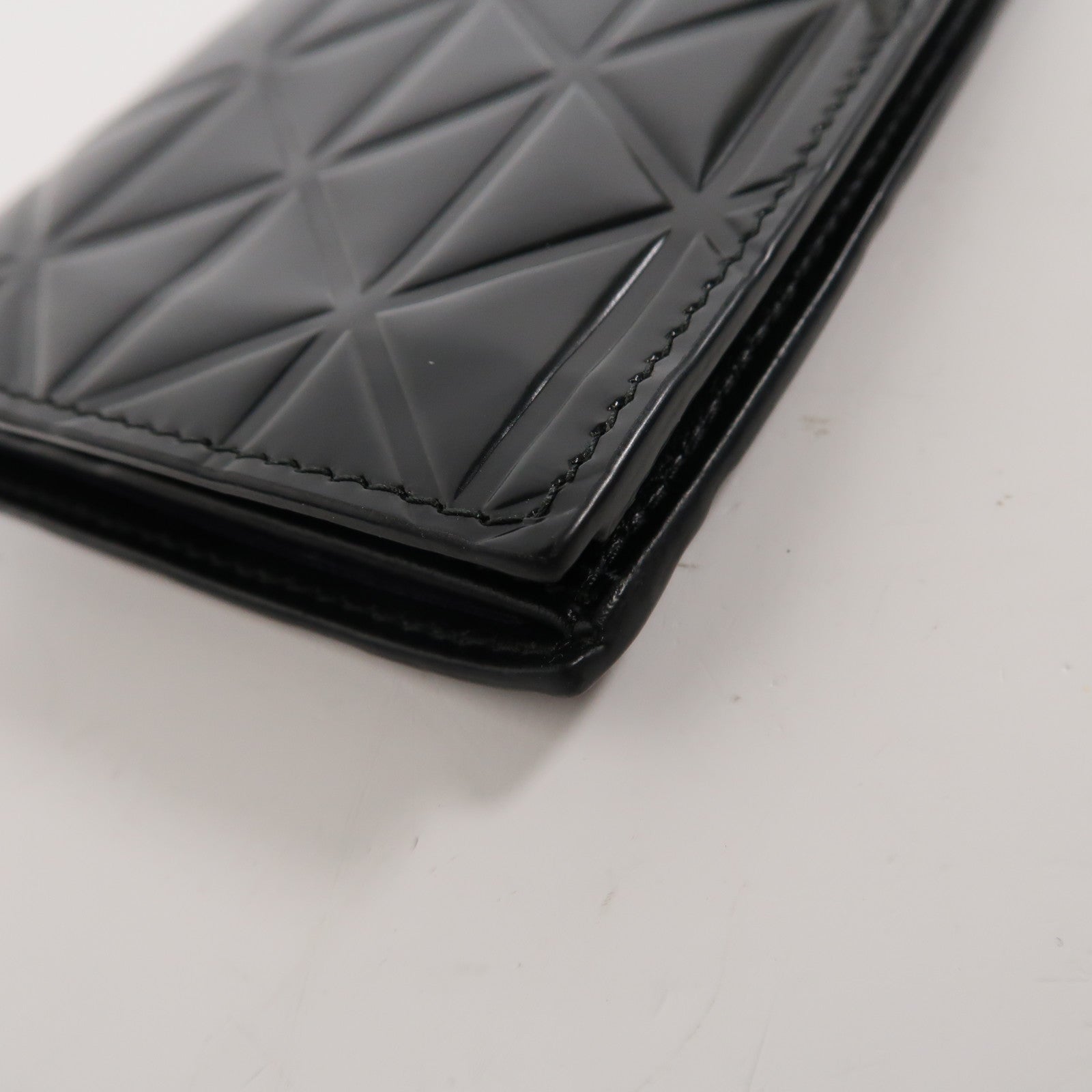 PRADA 【激減優惠】皮革Brushed Wallet折疊錢包黑色