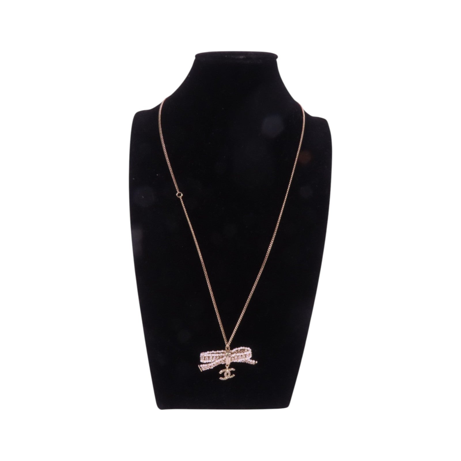 CHANEL 金屬/仿珍珠Necklace金扣項鏈