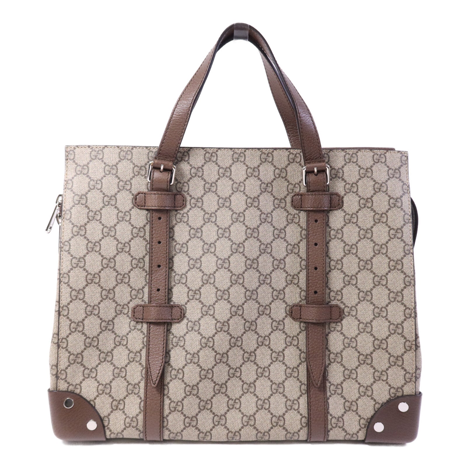 GUCCI 塗層帆布Hand Bag銀扣手挽袋