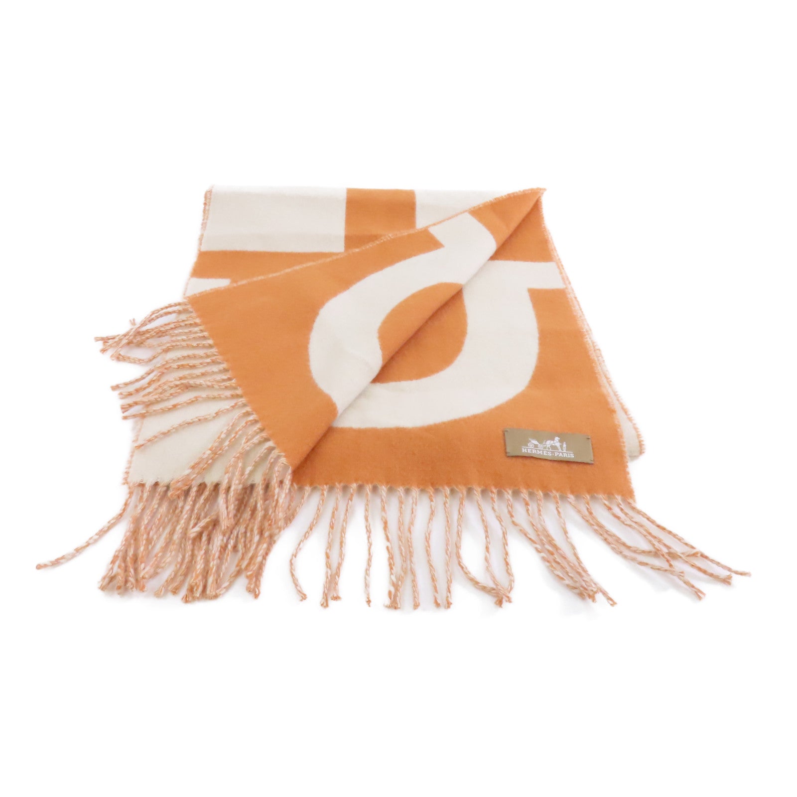 HERMES Cashmere Scarf圍巾米色/橙色