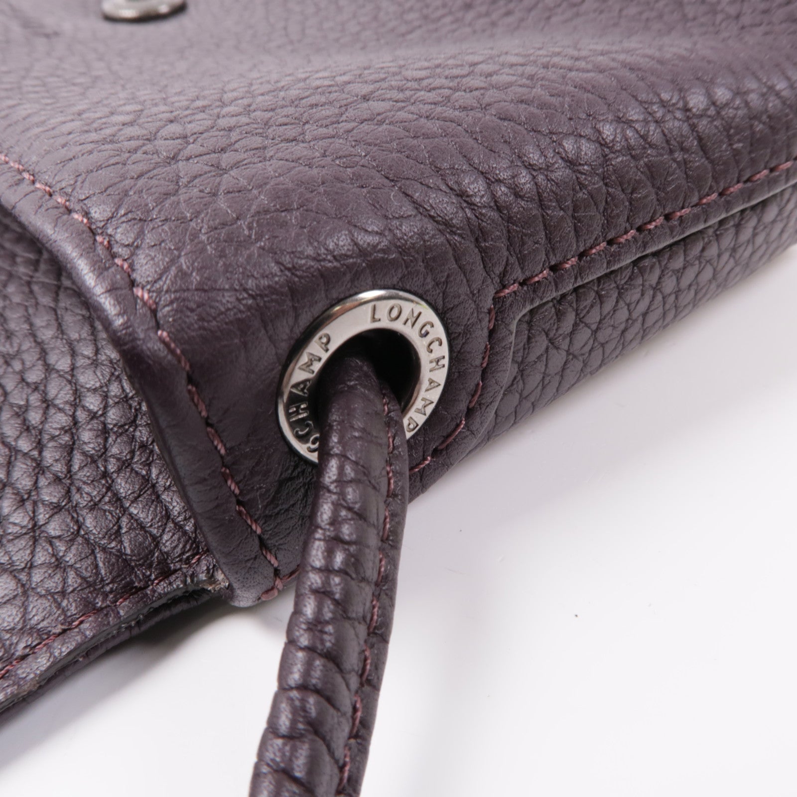 Longchamp 牛皮皮革Shoulder Bag銀扣肩背袋
