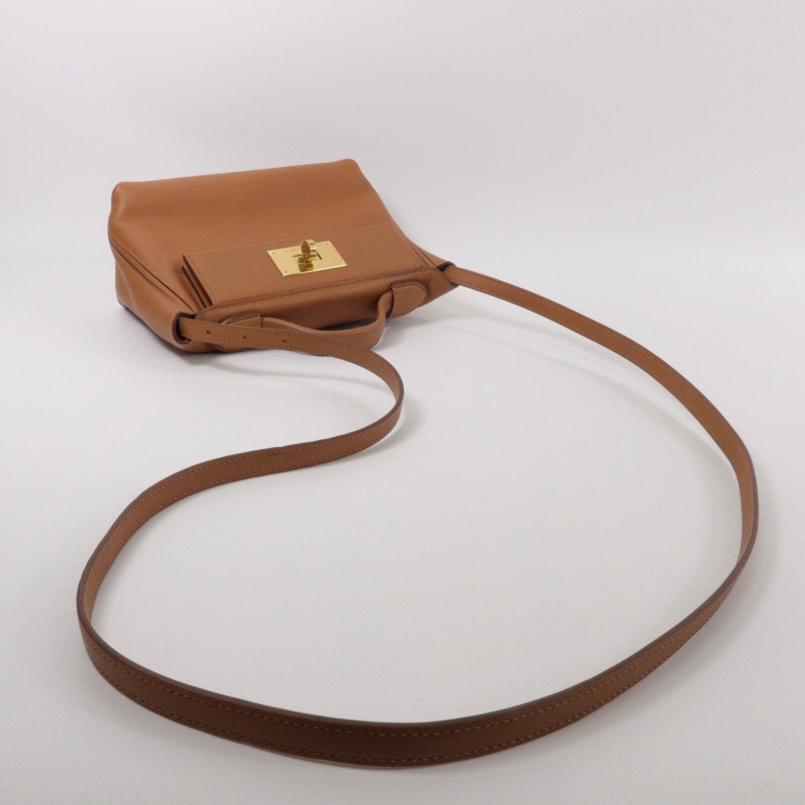 HERMES Swift皮革24/24 Mini手挽肩背兩用袋Gold