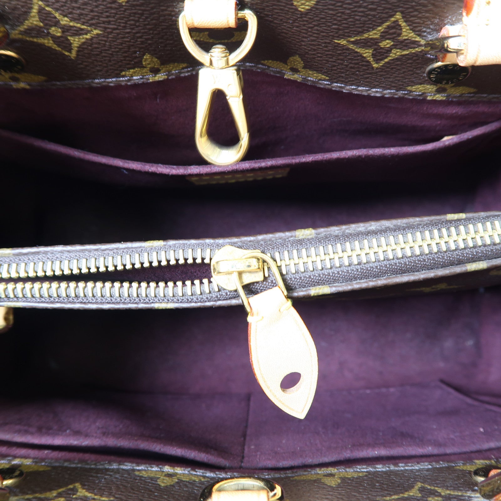 LOUIS VUITTON Monogram Montaigne金扣手挽肩背兩用袋啡色