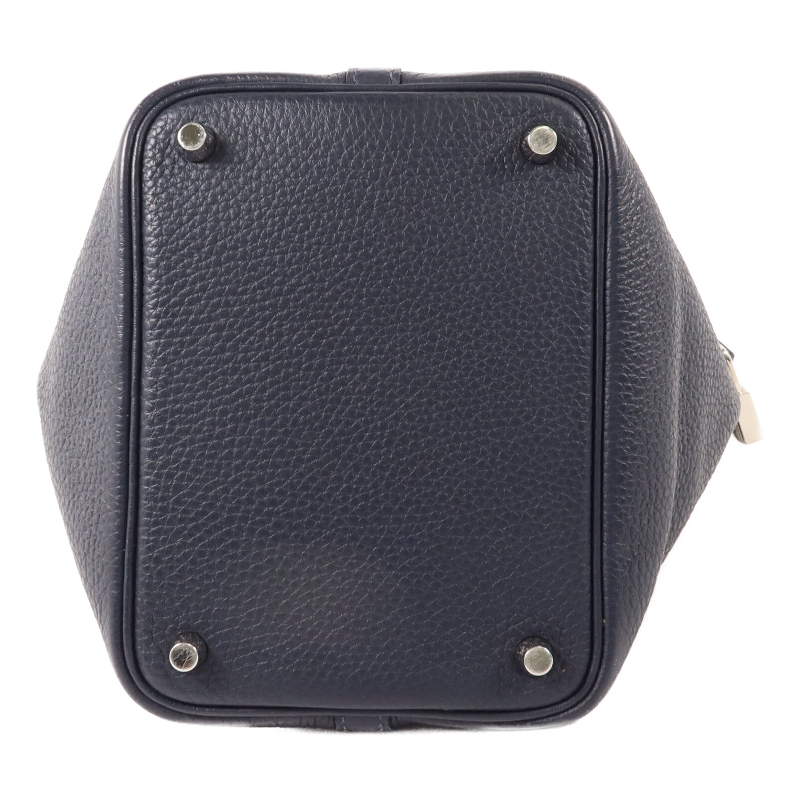 HERMES Clemence皮革Picotin PM手挽袋Bleu Nuit/Bleu Franc
