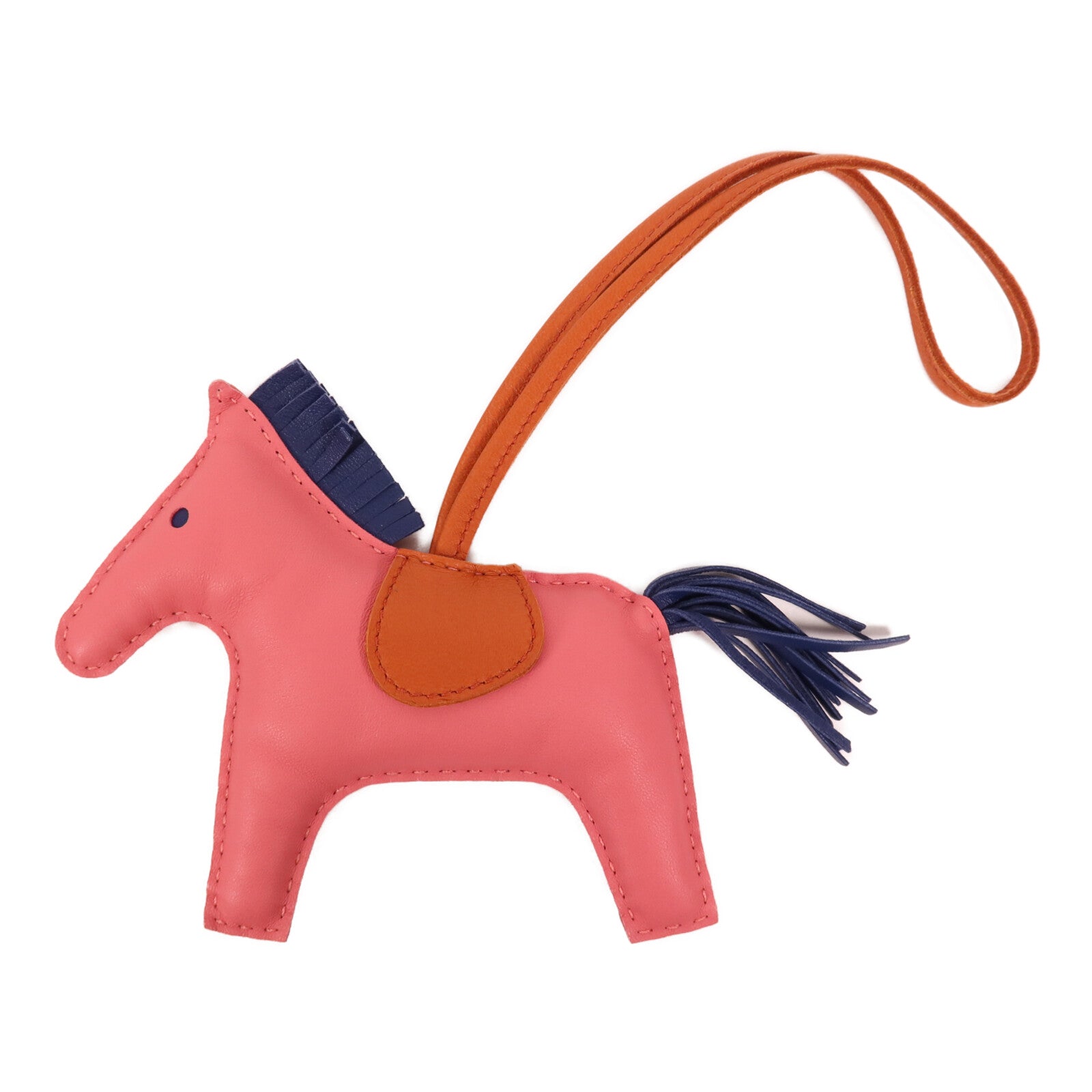 HERMES 【激減優惠】Milo皮革Rodeo MM掛飾Rose Azalee