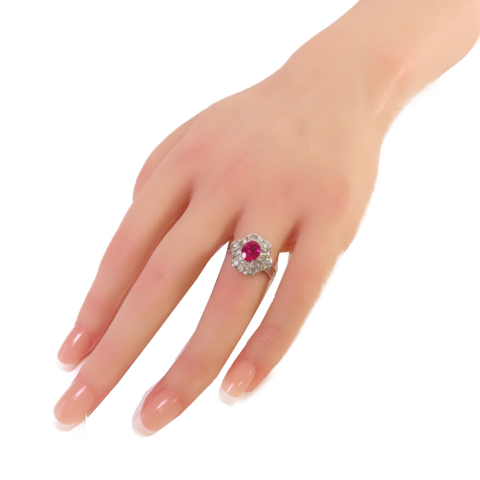 JEWELRY 【激減優惠】P900T鉑金1.39ct紅寶石/0.54ct鑽石Ruby Ring戒指US#5.75
