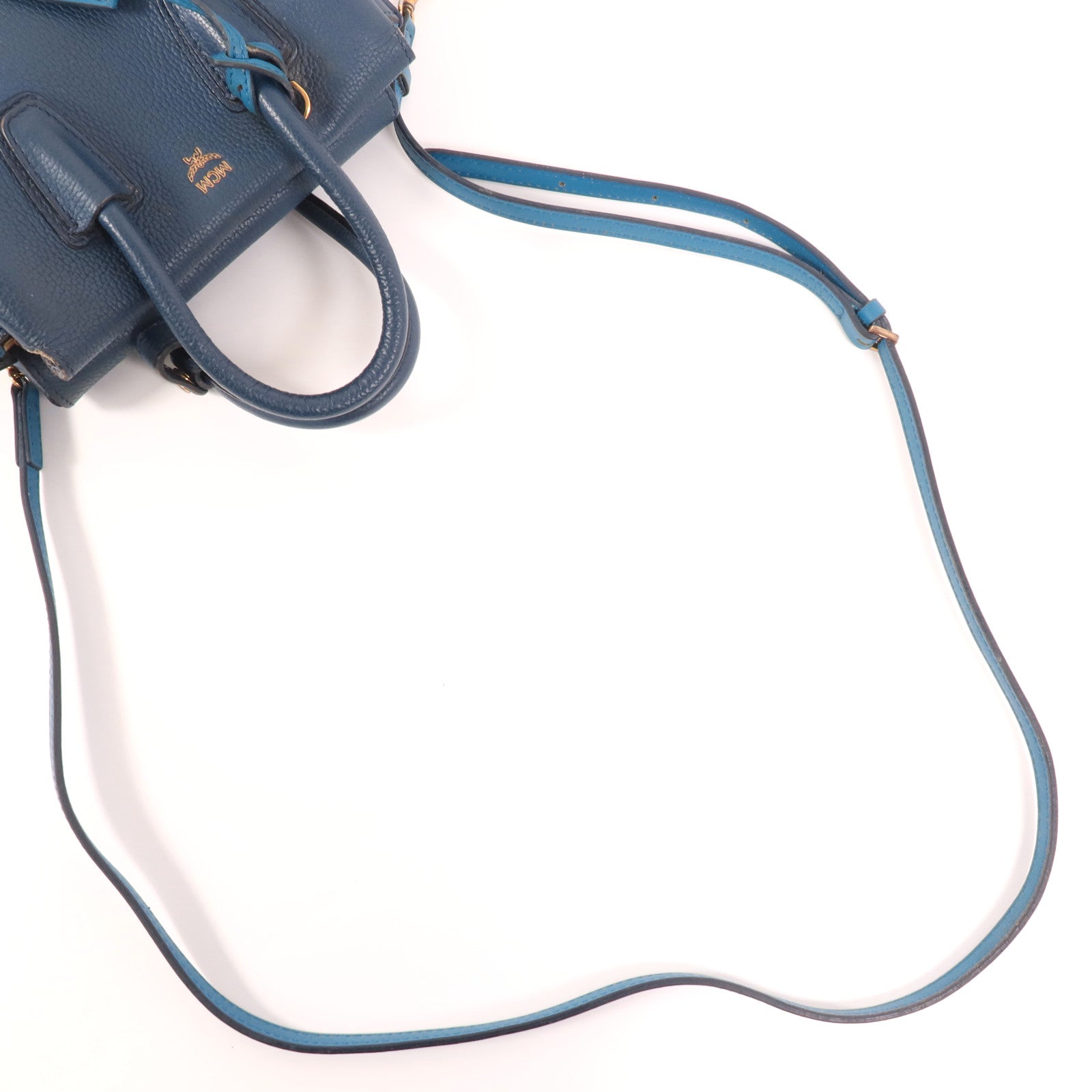 MCM 牛皮皮革2 Way Shoulder金扣手挽肩背兩用袋