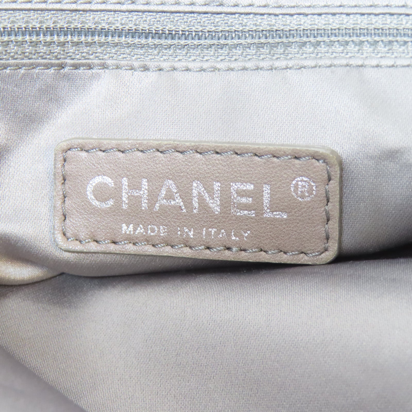 CHANEL 【激減優惠】塗層帆布Chain Shoulder Bag銀扣鏈帶肩背袋黑色