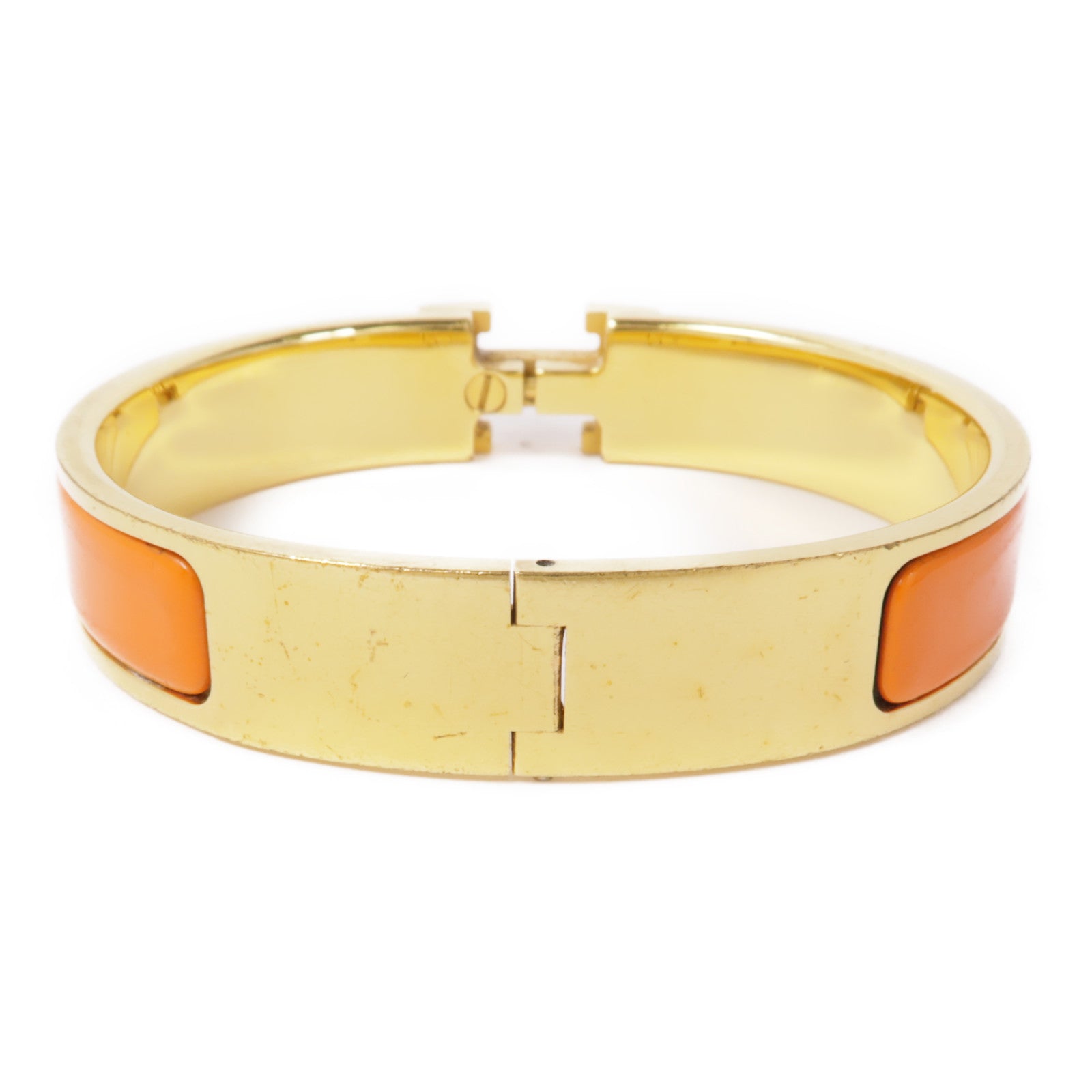 HERMES 金屬Clic H手鐲Orange