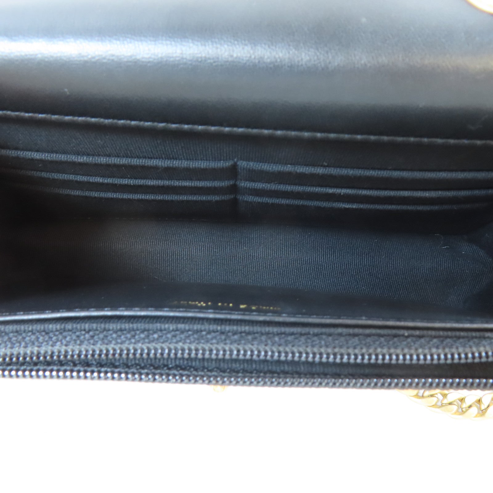 CHANEL 菱格羊皮皮革WOC Wallet On Chain金扣鏈帶肩背袋黑色