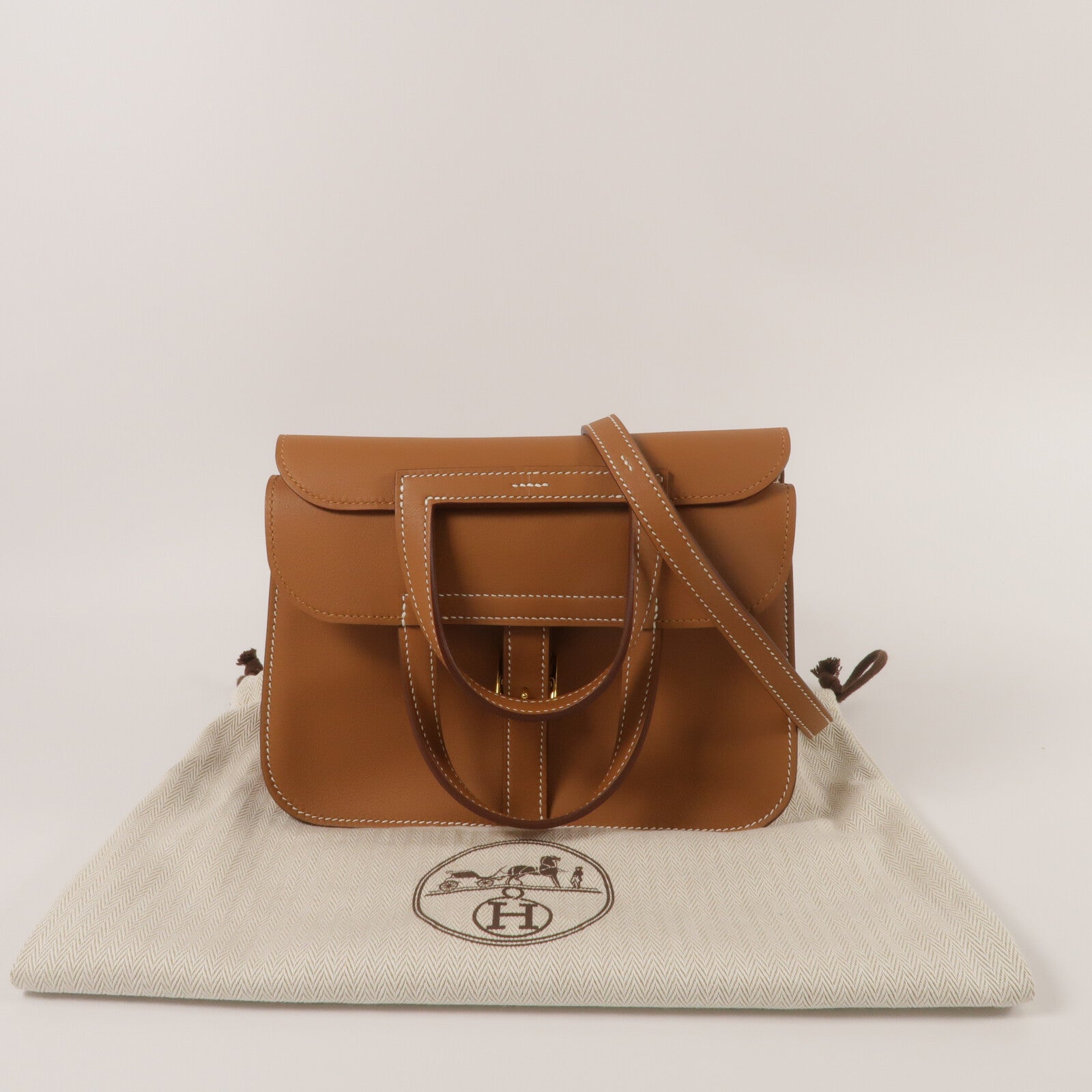 HERMES Swift皮革Mini Halzan手挽肩背兩用袋