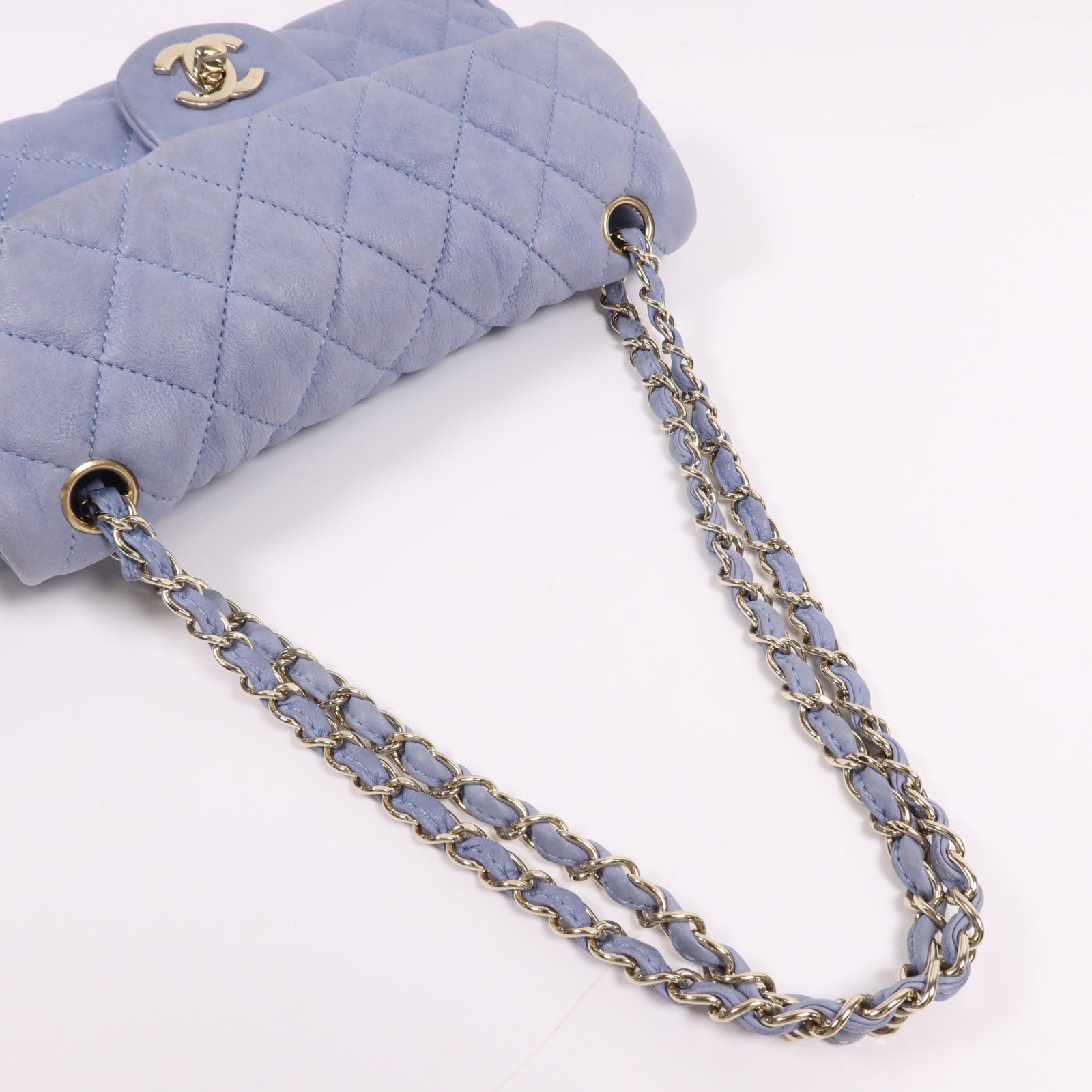 CHANEL 羊皮皮革Chain Shoulder Bag金扣鏈帶肩背袋