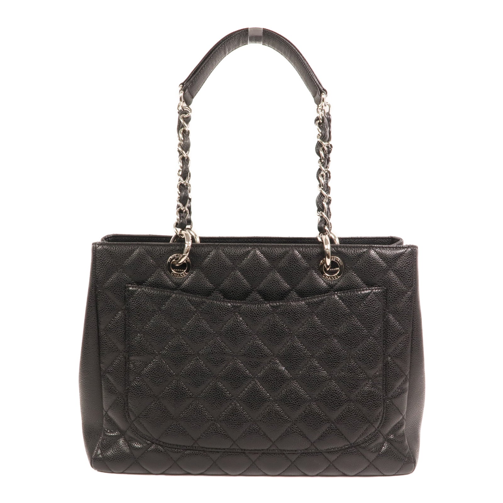 CHANEL 牛皮皮革GST Grand Shopping Tote Bag金扣鏈帶肩背袋