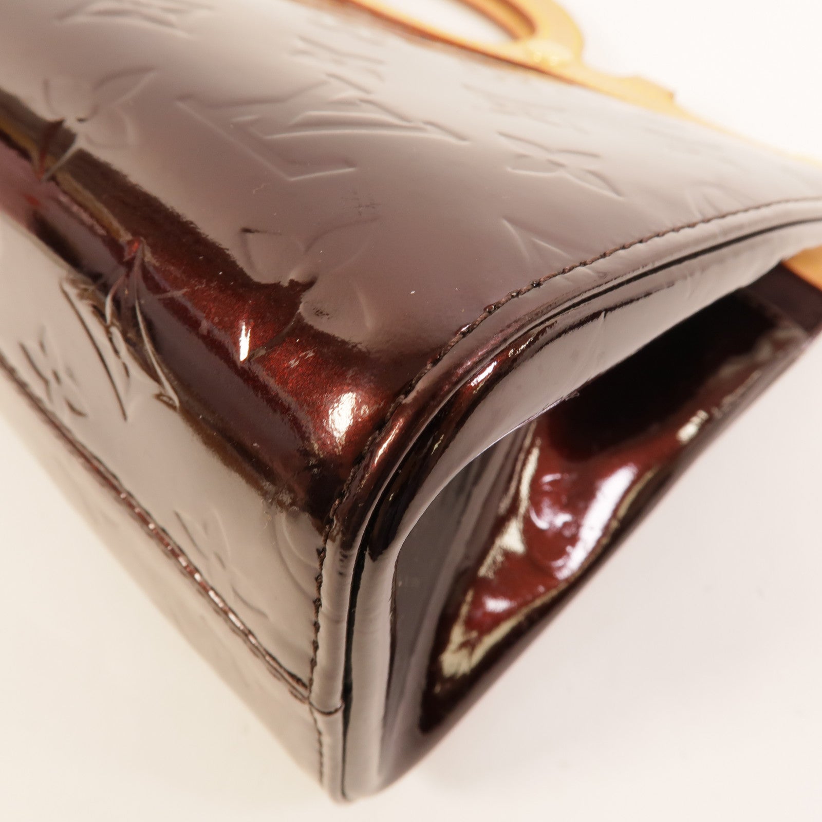 LOUIS VUITTON Vernis Roxbury Drive金扣手挽肩背兩用袋酒紅色