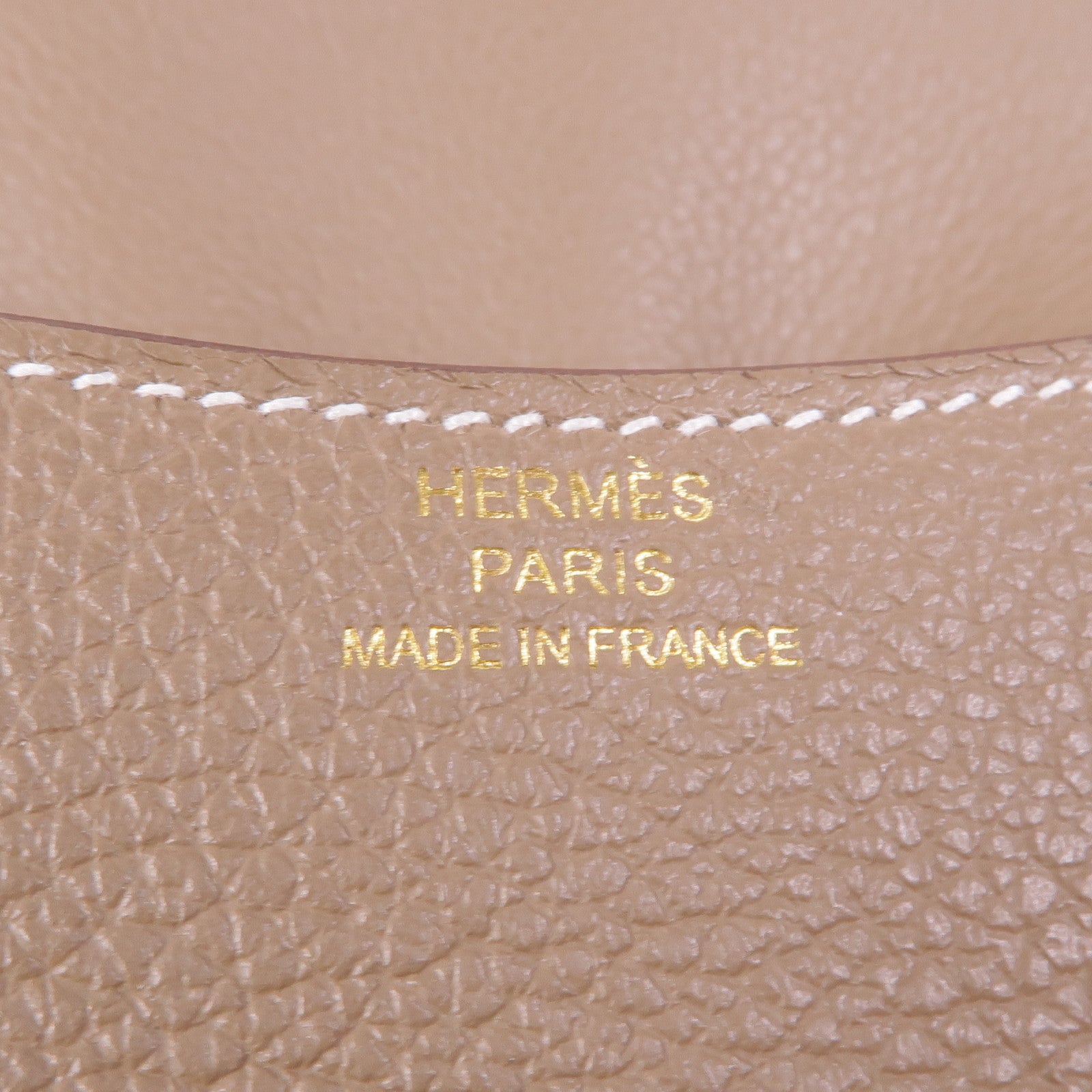 HERMES Evercolor皮革Constance Slim金扣錢包Etoupe